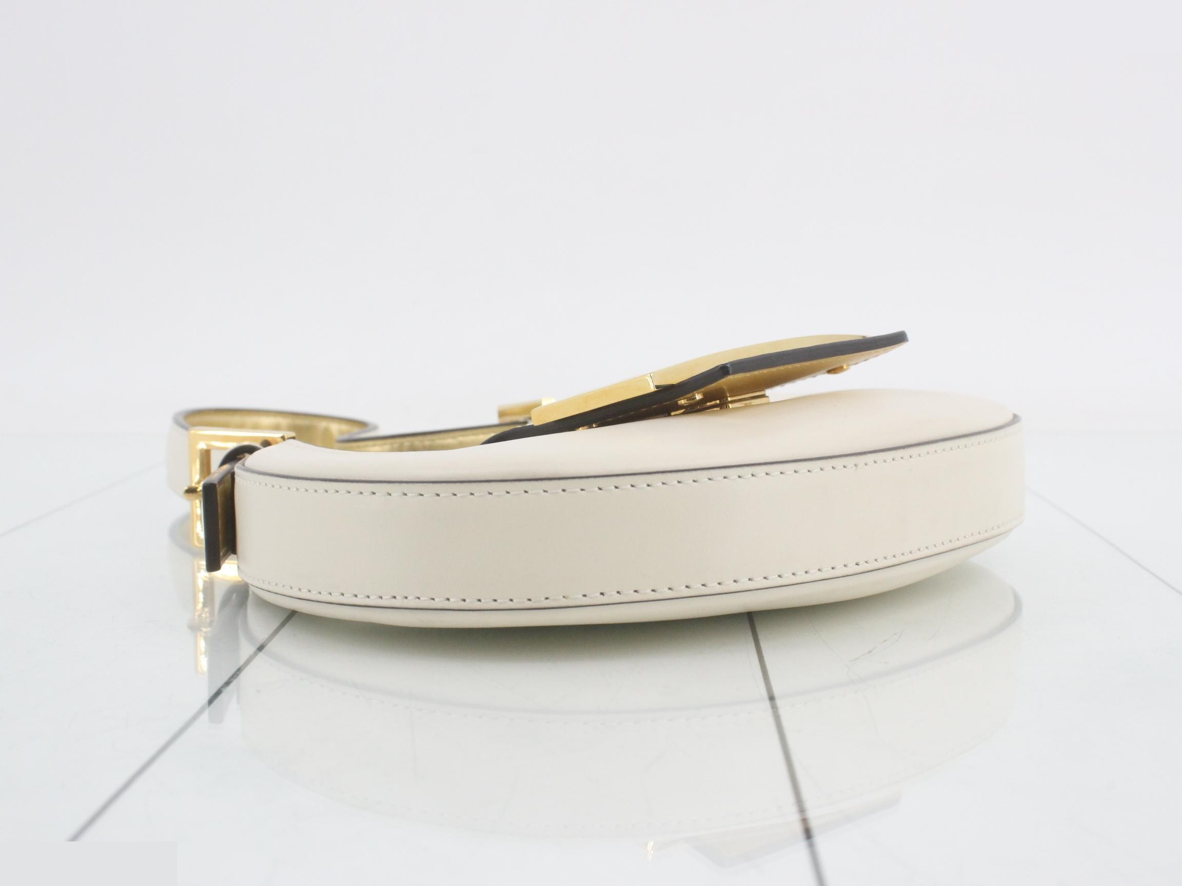 Cookie Mini Leather One-Shoulder Bag, White — view 5