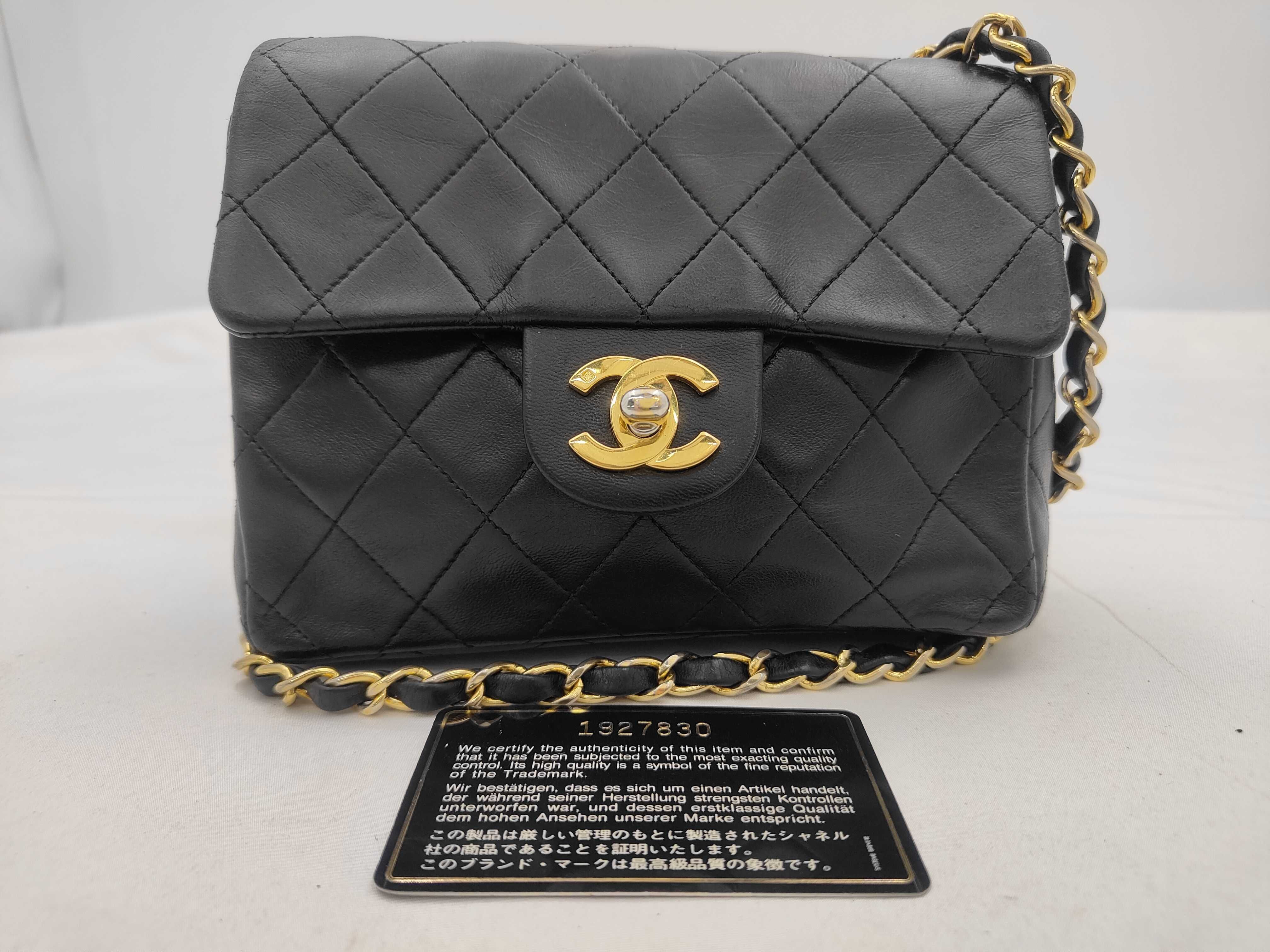 Mini Matelassé Lambskin Turnlock Black Shoulder Bag. Note: No seal, card number 1.