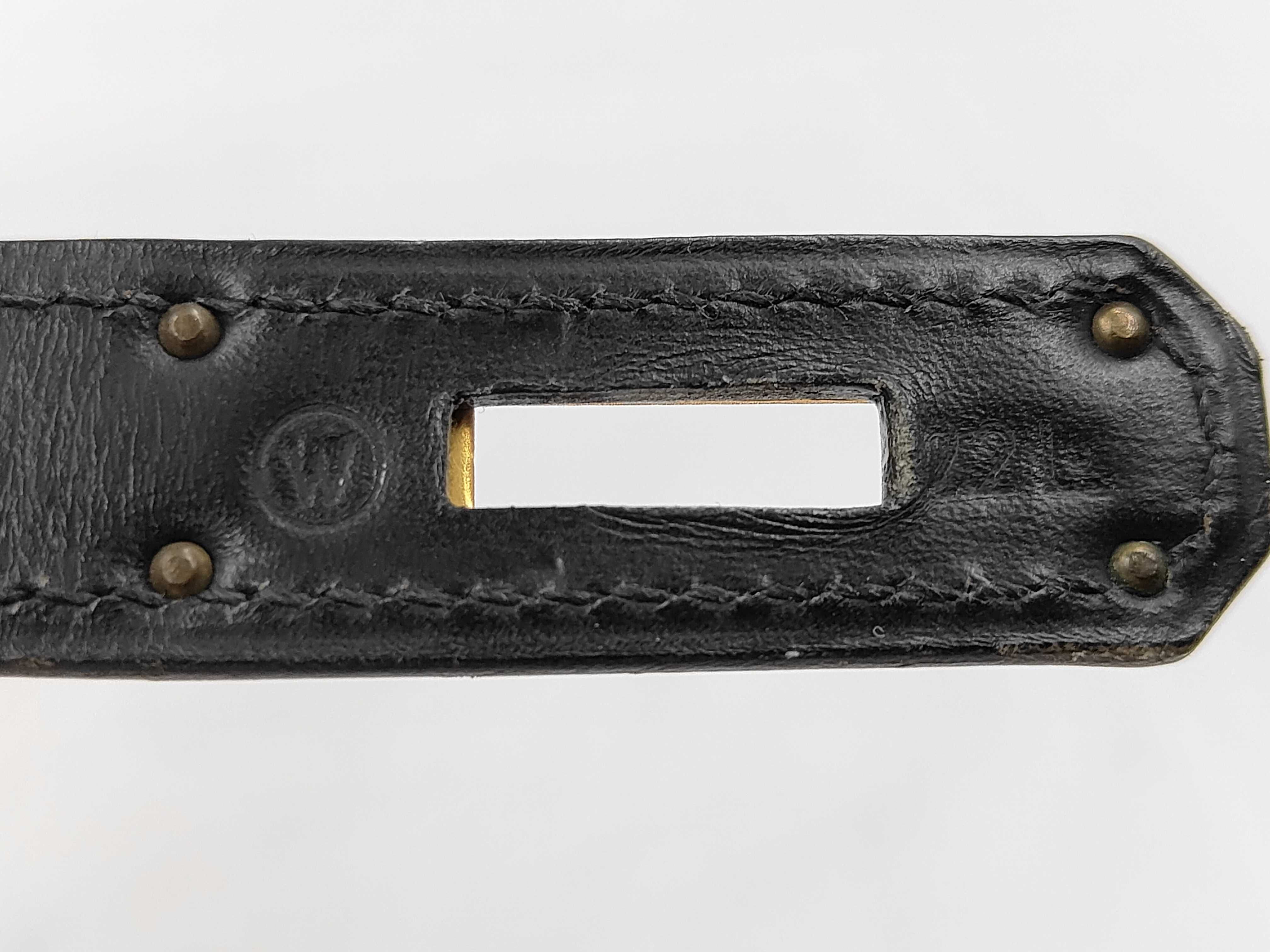 Kelly 32 Sellier Box Calf Black Gold Hardware Handbag — view 11