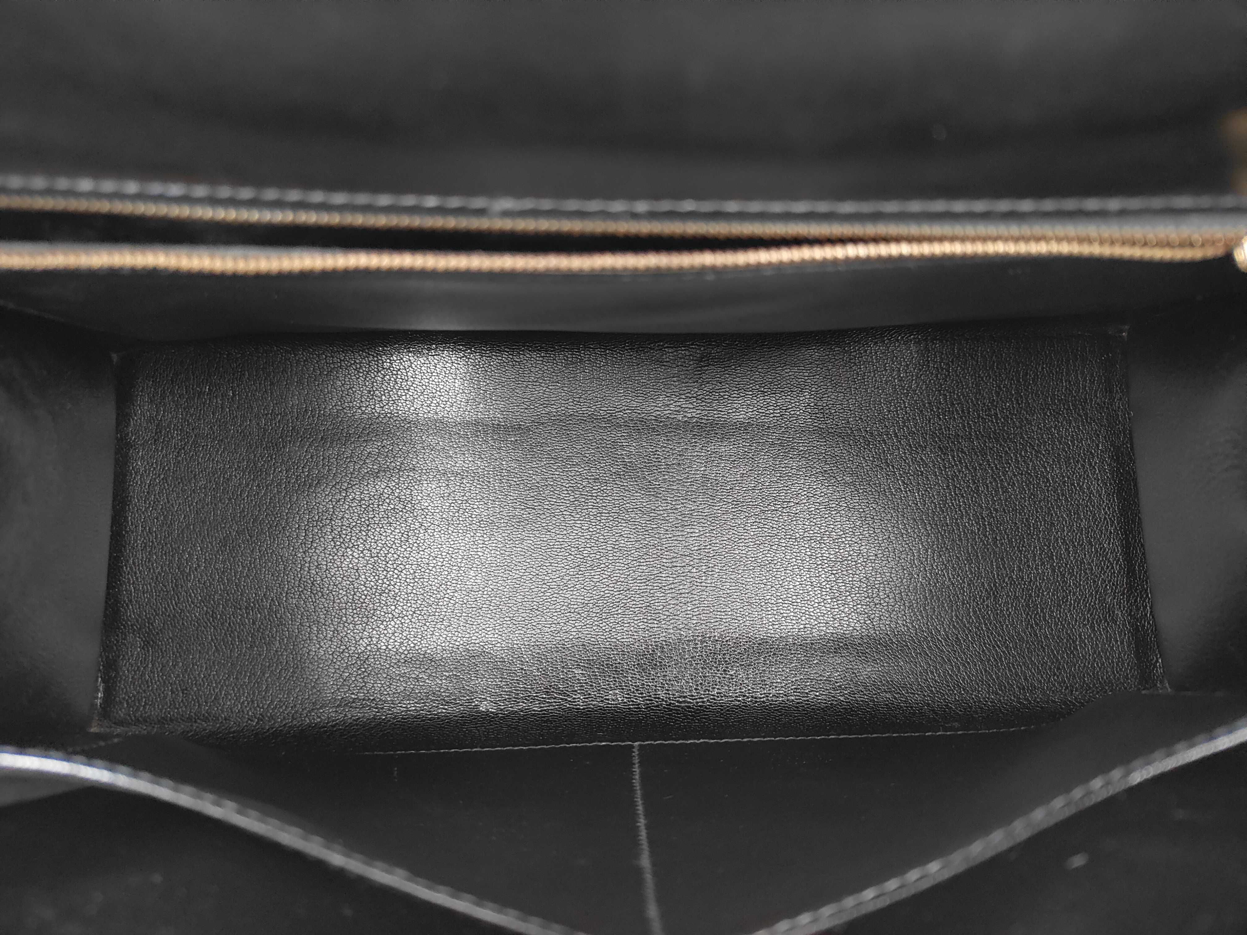 Kelly 32 Sellier Box Calf Black Gold Hardware Handbag — view 9