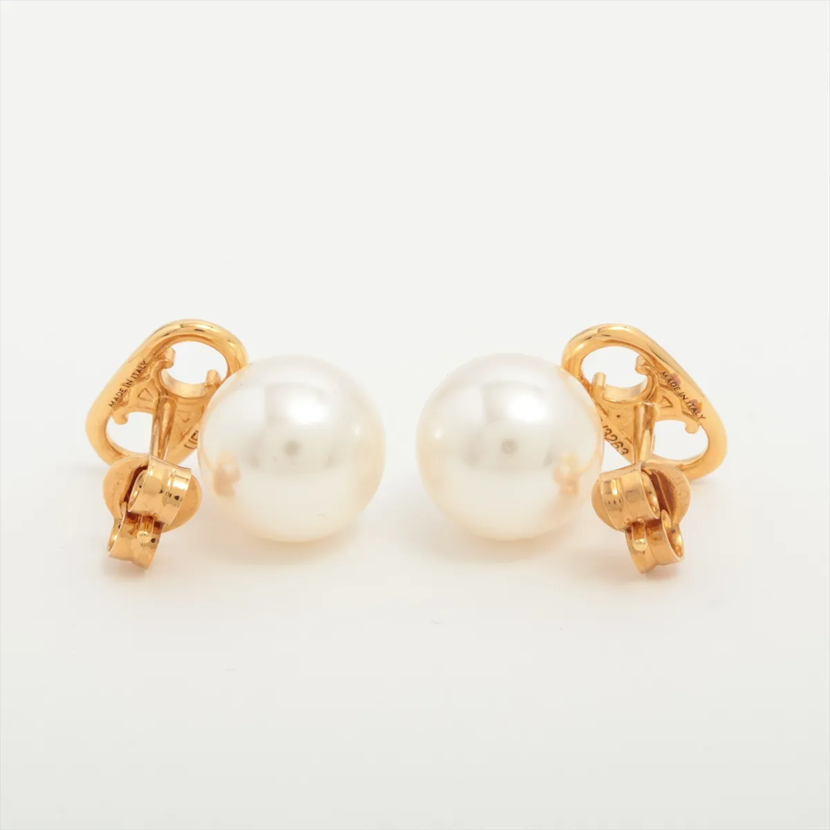 Mini Triomphe UFV3263 Earrings (for both ears) GP x Fake Pearl Gold — view 2