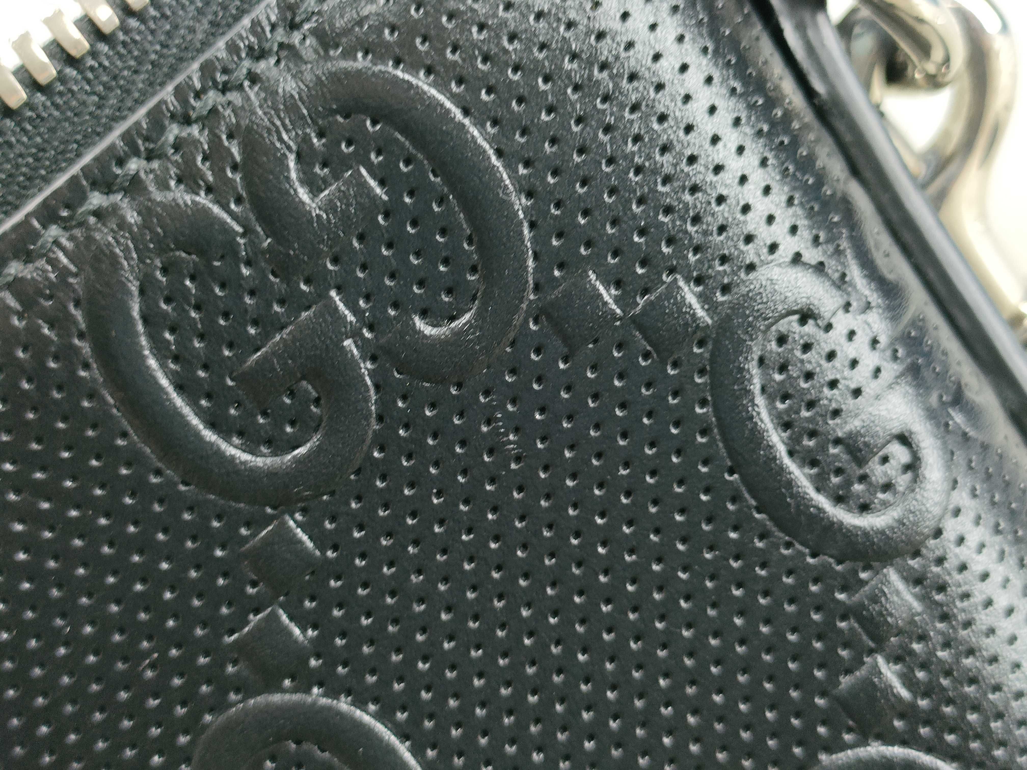 GG Embossed Leather 2-Way Shoulder Bag, Black, 696009 (Shoulder Bag) — view 15