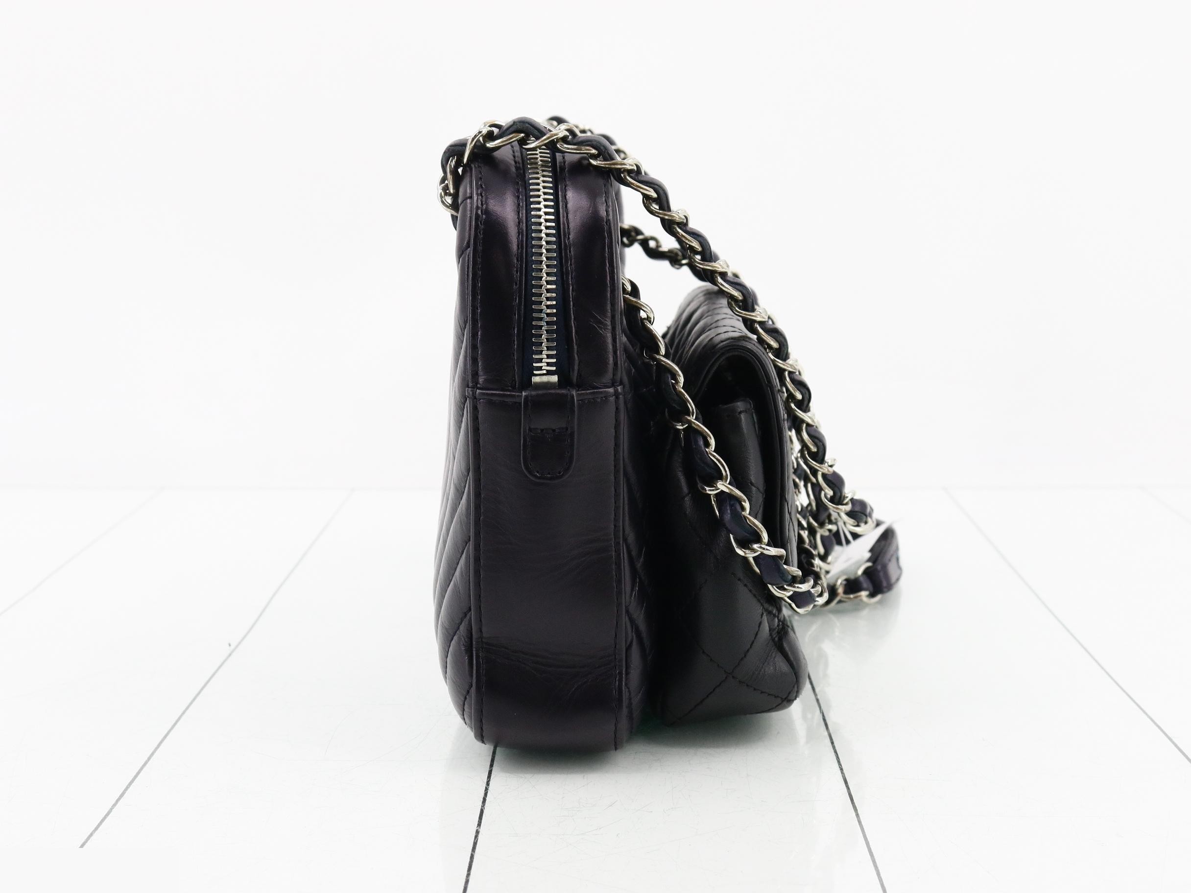 Twin Lambskin Chain Shoulder Bag — view 4