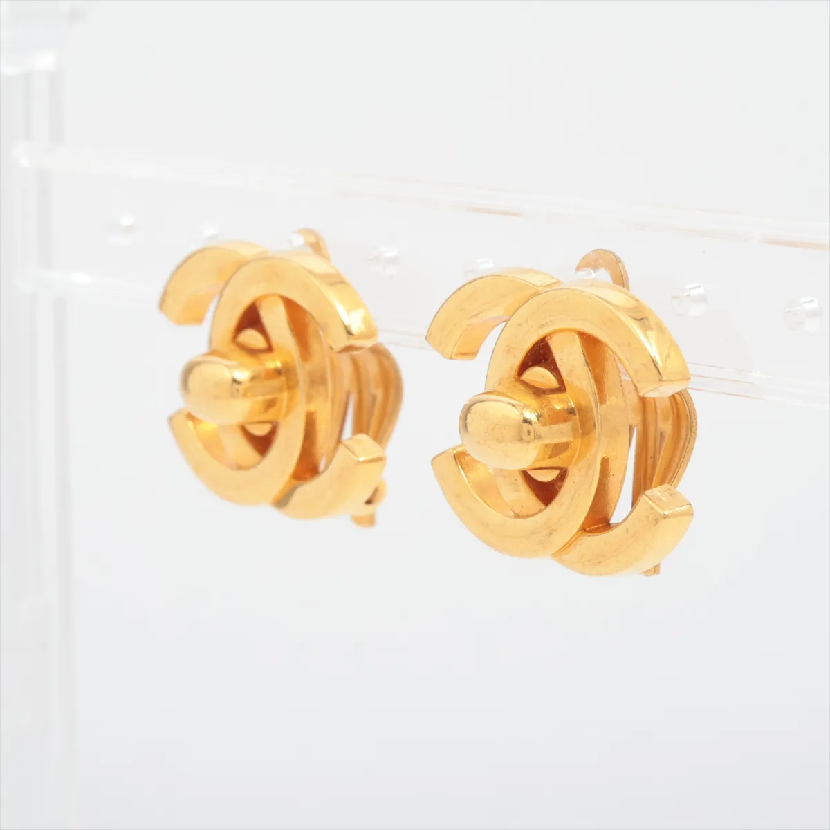 Coco Mark Turnlock 95A Earrings (Pair) GP Gold. Shows — view 3