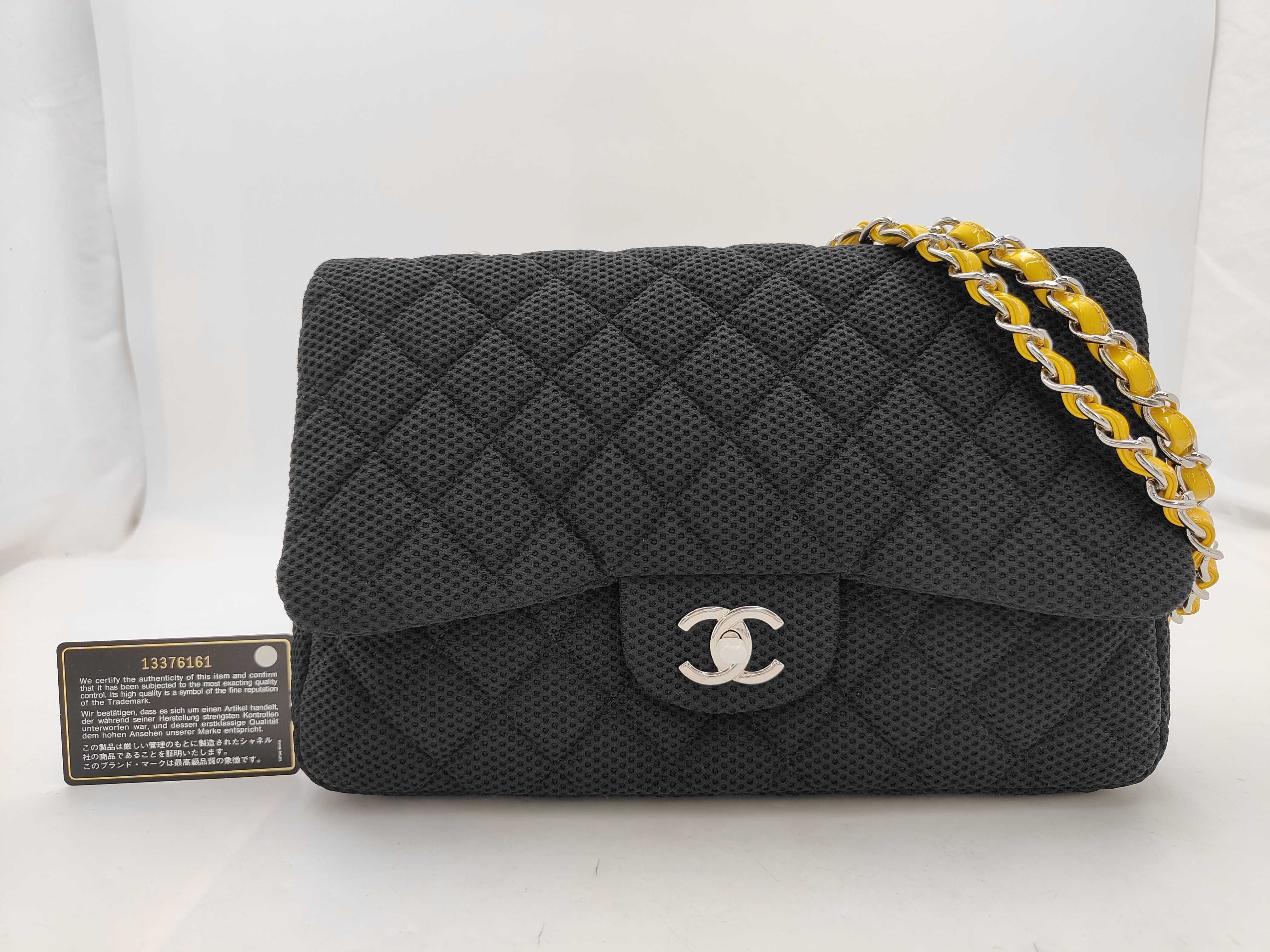 Mesh Matelassé Black Shoulder Bag