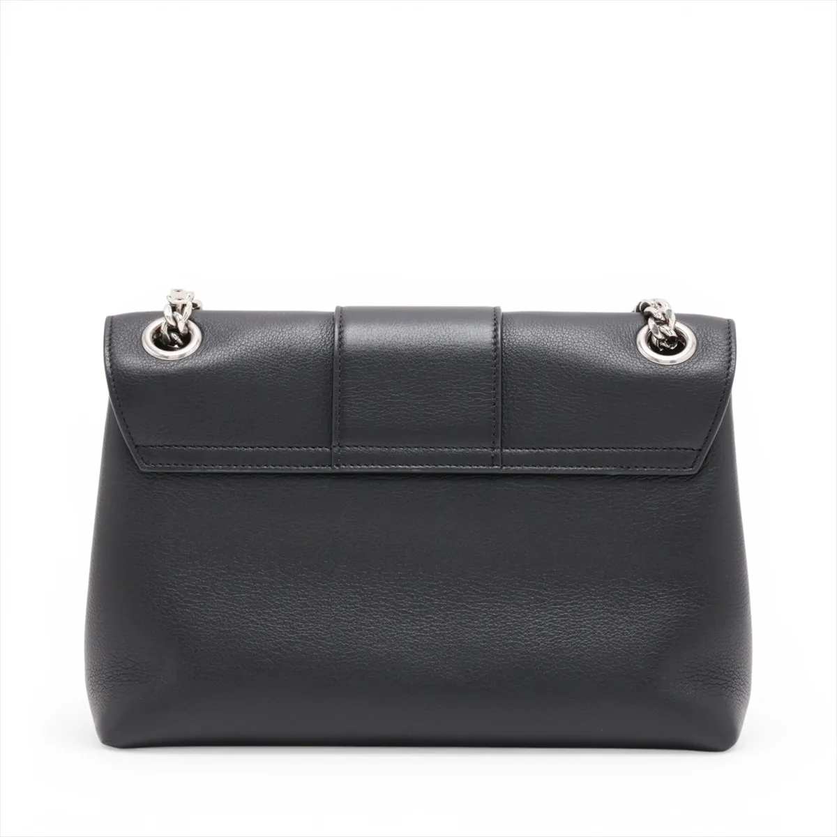 Triomphe Victoire Leather Chain Shoulder Bag, Black — view 2