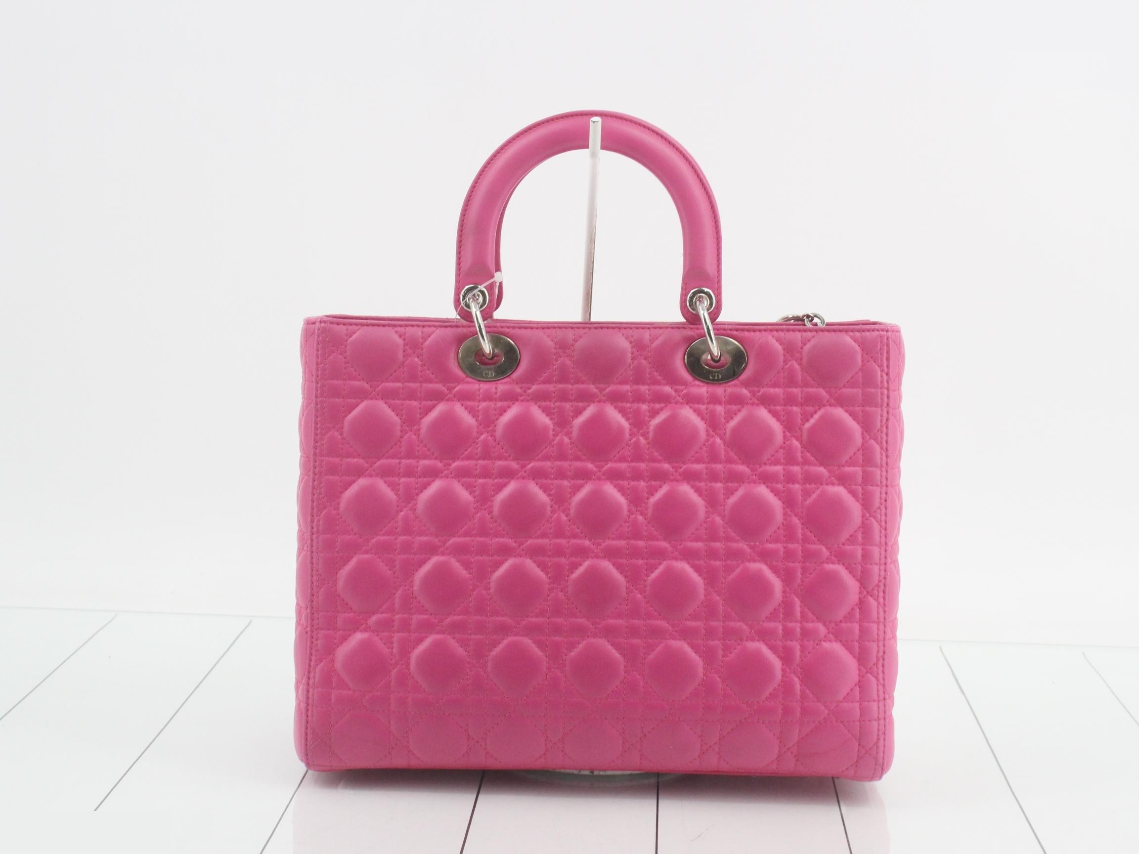 Lady Dior Cannage Lamb 2-Way Handbag — view 2