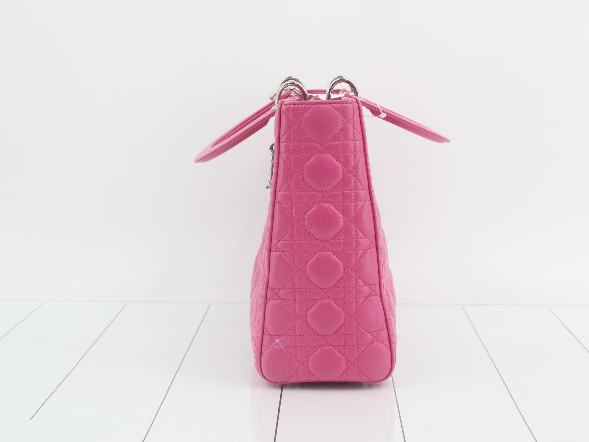 Lady Dior Cannage Lamb 2-Way Handbag — view 3