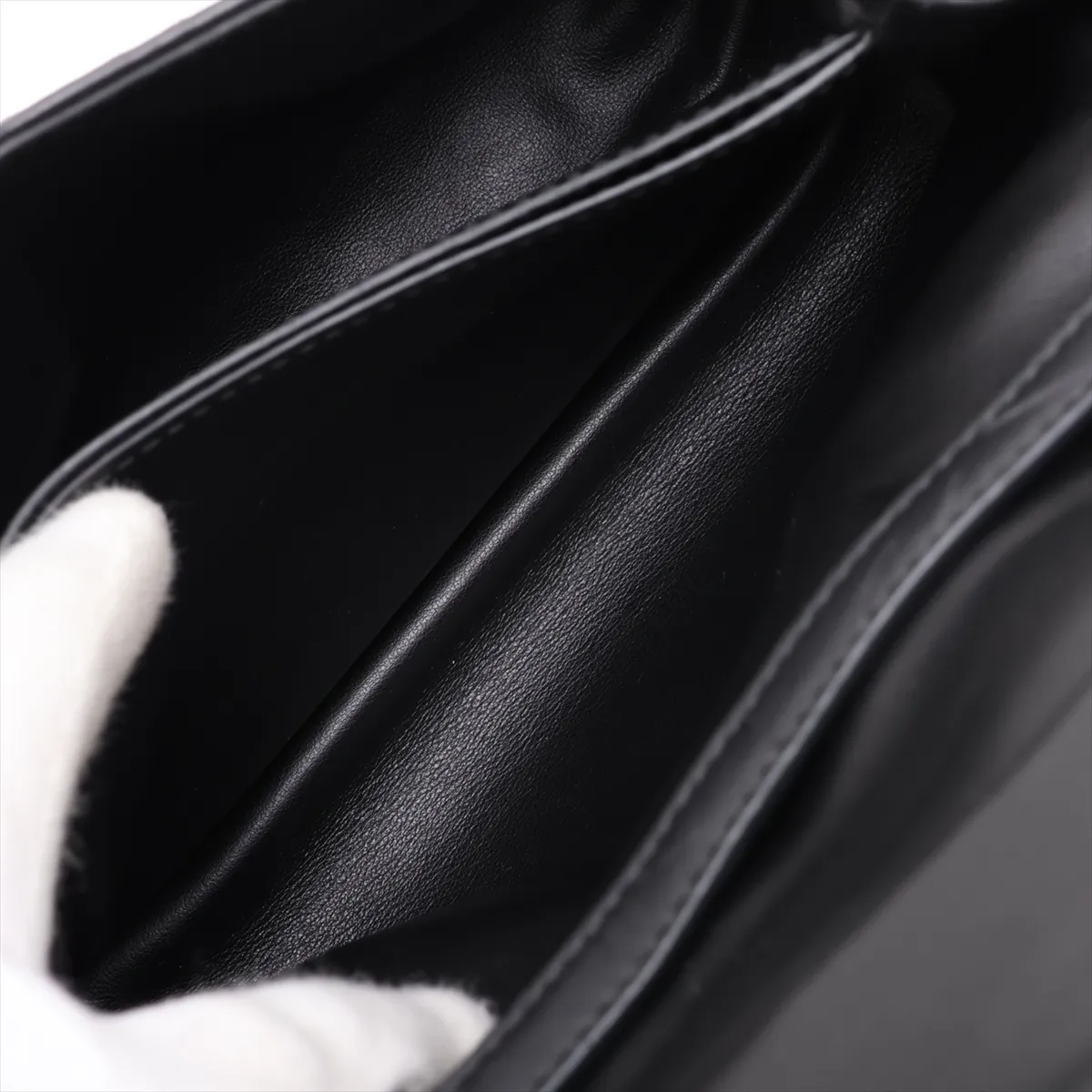Intrecciato Leather Shoulder Bag, Black — view 7