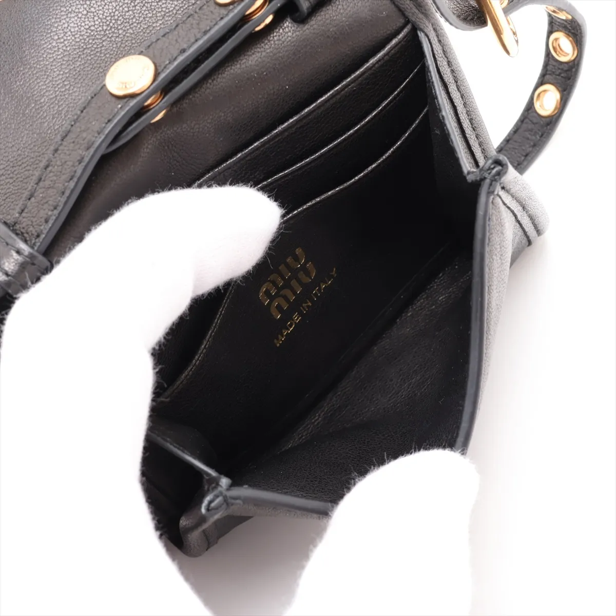 Leather Shoulder Bag, Black — view 6