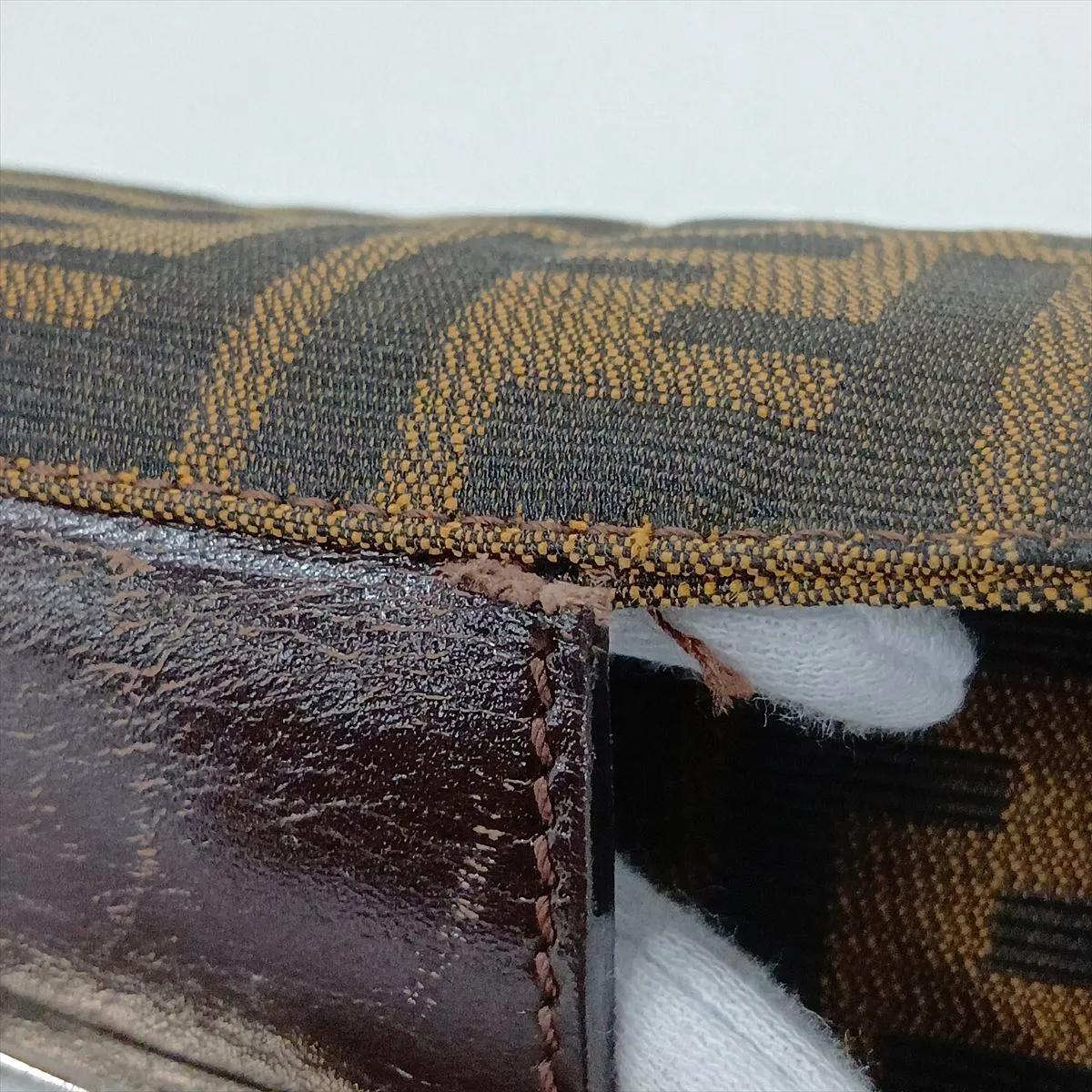 Zucca 26796 Canvas x Leather Shoulder Bag Brown — view 12