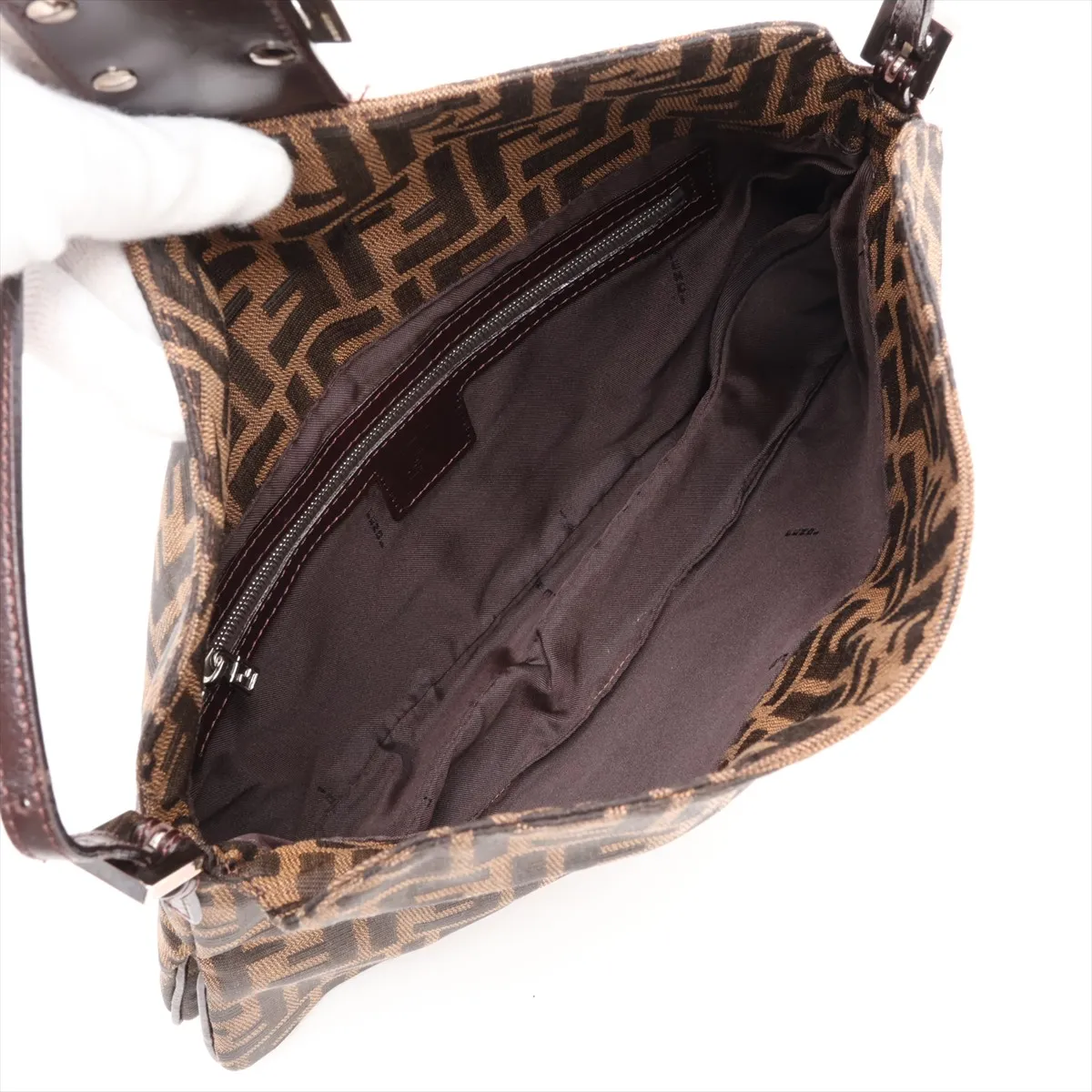 Zucca 26796 Canvas x Leather Shoulder Bag Brown — view 7