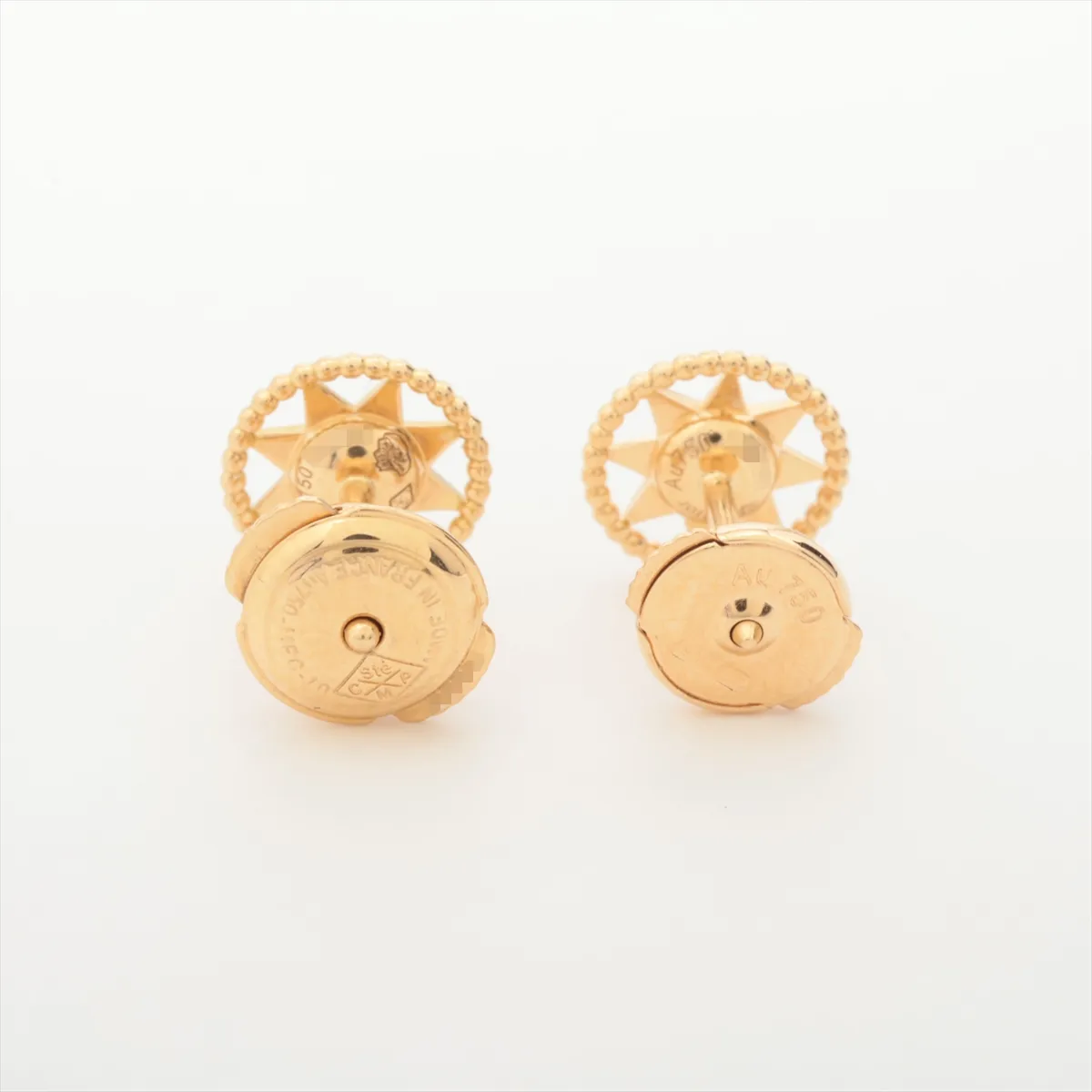 Rose des Vents Diamond Earrings, 750 (Yellow Gold), 1.9g, 543143 550328. Left and right earrings have different shapes and different backings. No brand engraving on the backings. — view 2