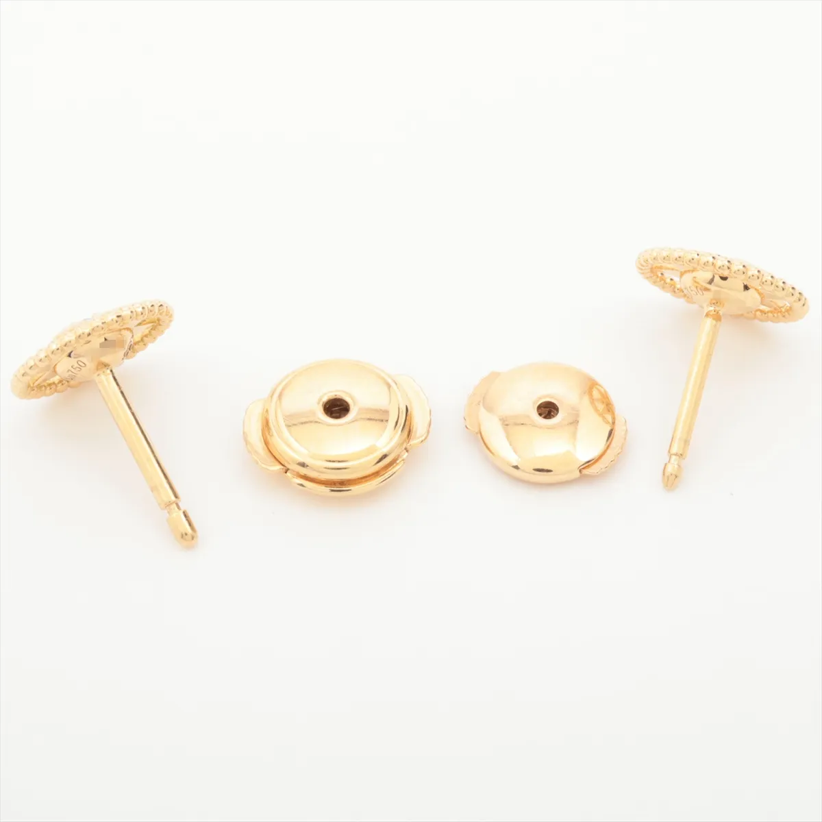 Rose des Vents Diamond Earrings, 750 (Yellow Gold), 1.9g, 543143 550328. Left and right earrings have different shapes and different backings. No brand engraving on the backings. — view 4