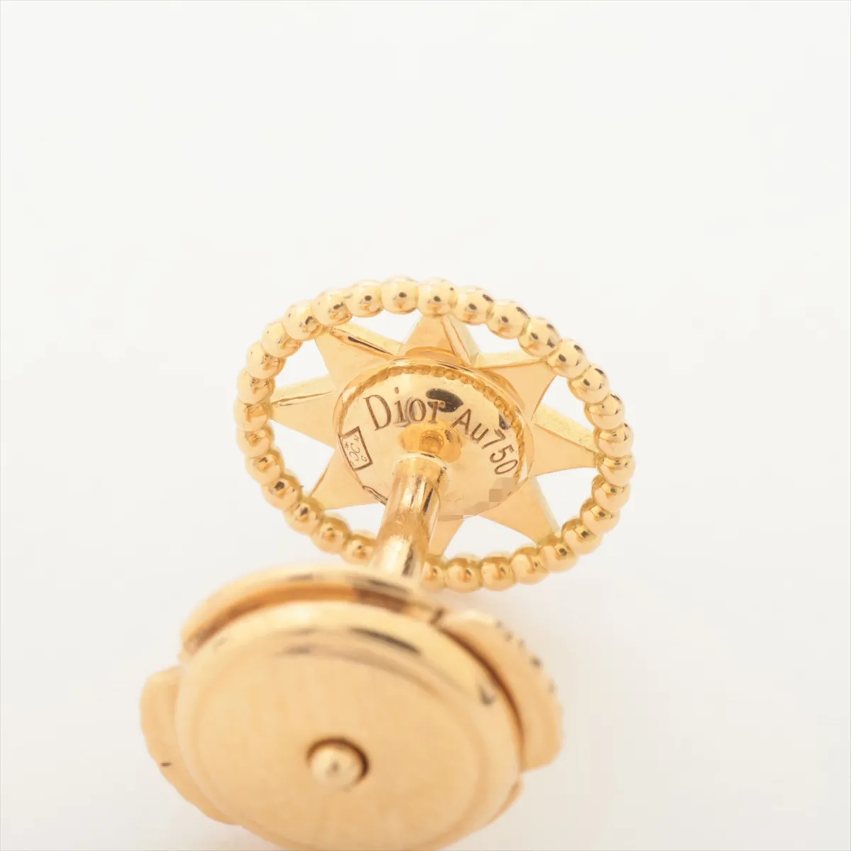 Rose des Vents Diamond Earrings, 750 (Yellow Gold), 1.9g, 543143 550328. Left and right earrings have different shapes and different backings. No brand engraving on the backings. — view 5