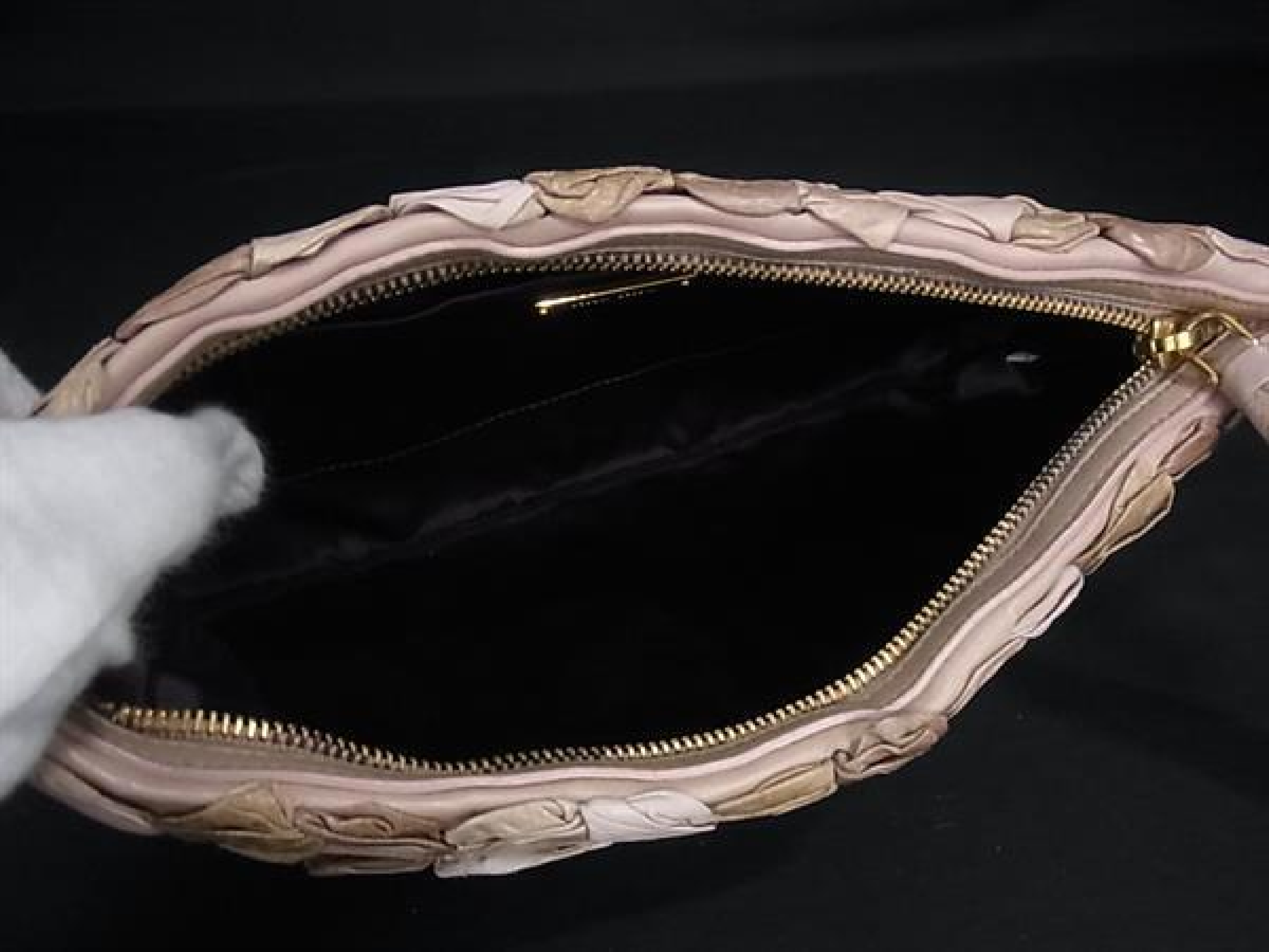 Leather Clutch Bag for Parties, Women's, Pink Beige, BQ7739 Clutch Bag — view 4