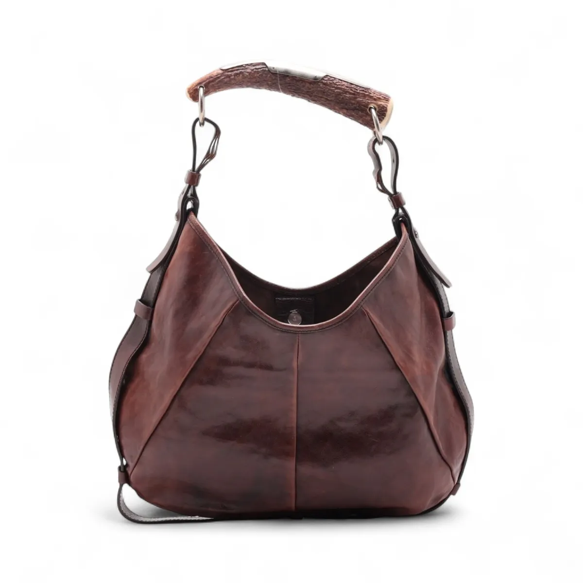 Mombasa Leather Shoulder Bag, Brown, 95361 — view 2