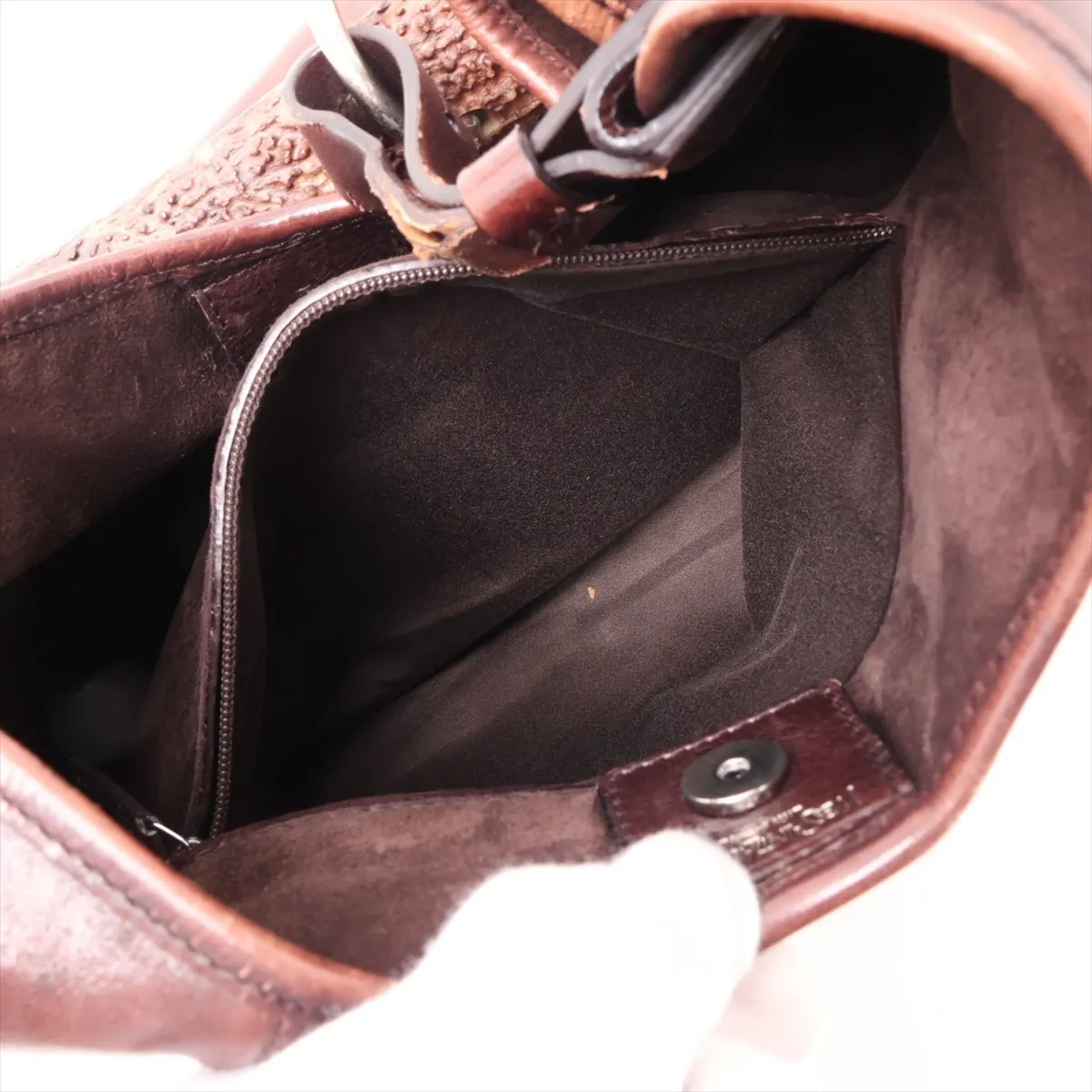 Mombasa Leather Shoulder Bag, Brown, 95361 — view 8