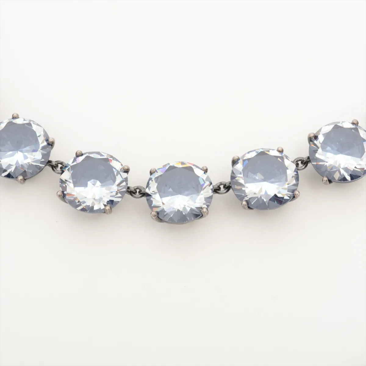 necklace, 925 sterling silver with colored stones, 104g, silver and navy. Shows signs of wear, — view 2