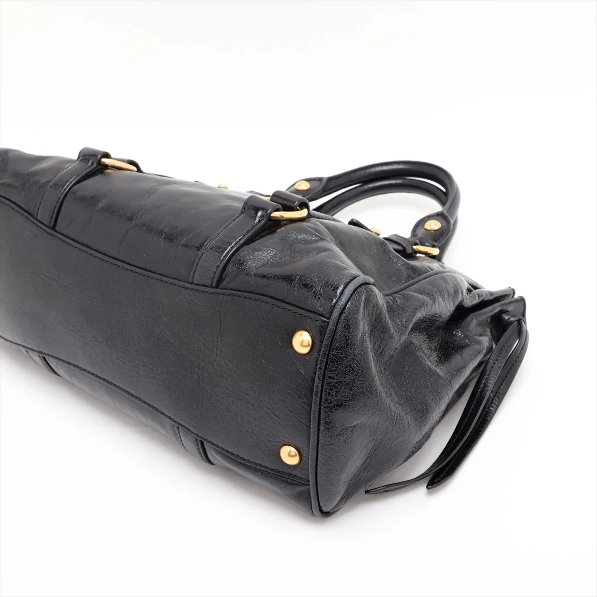 RN0893 Leather 2-Way Handbag, Black — view 3
