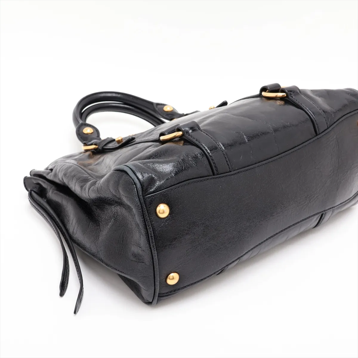 RN0893 Leather 2-Way Handbag, Black — view 4