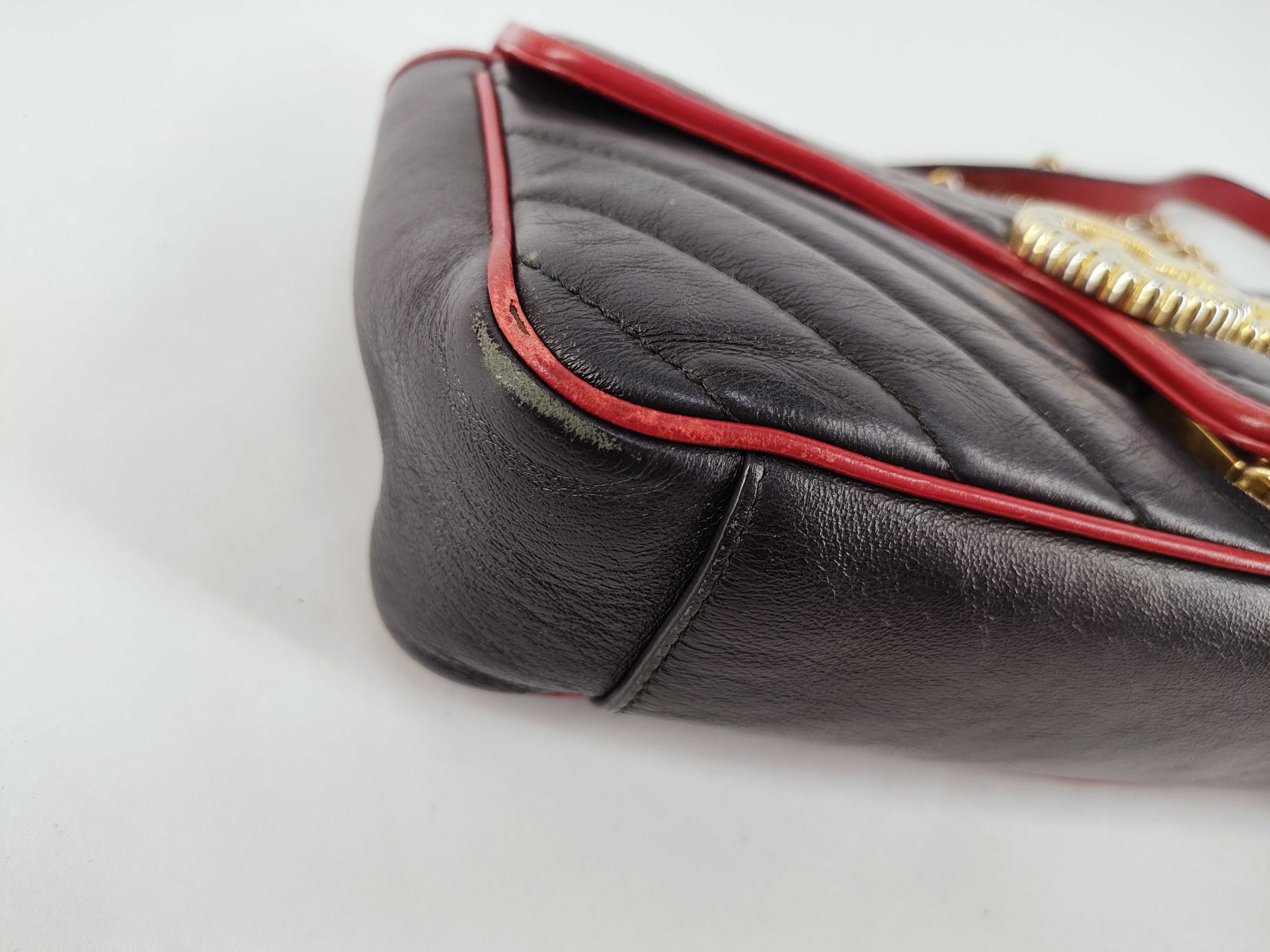 GG Marmont Chain Shoulder Bag, Quilted Leather, Black/Red, 443497 (Shoulder Bag) — view 6