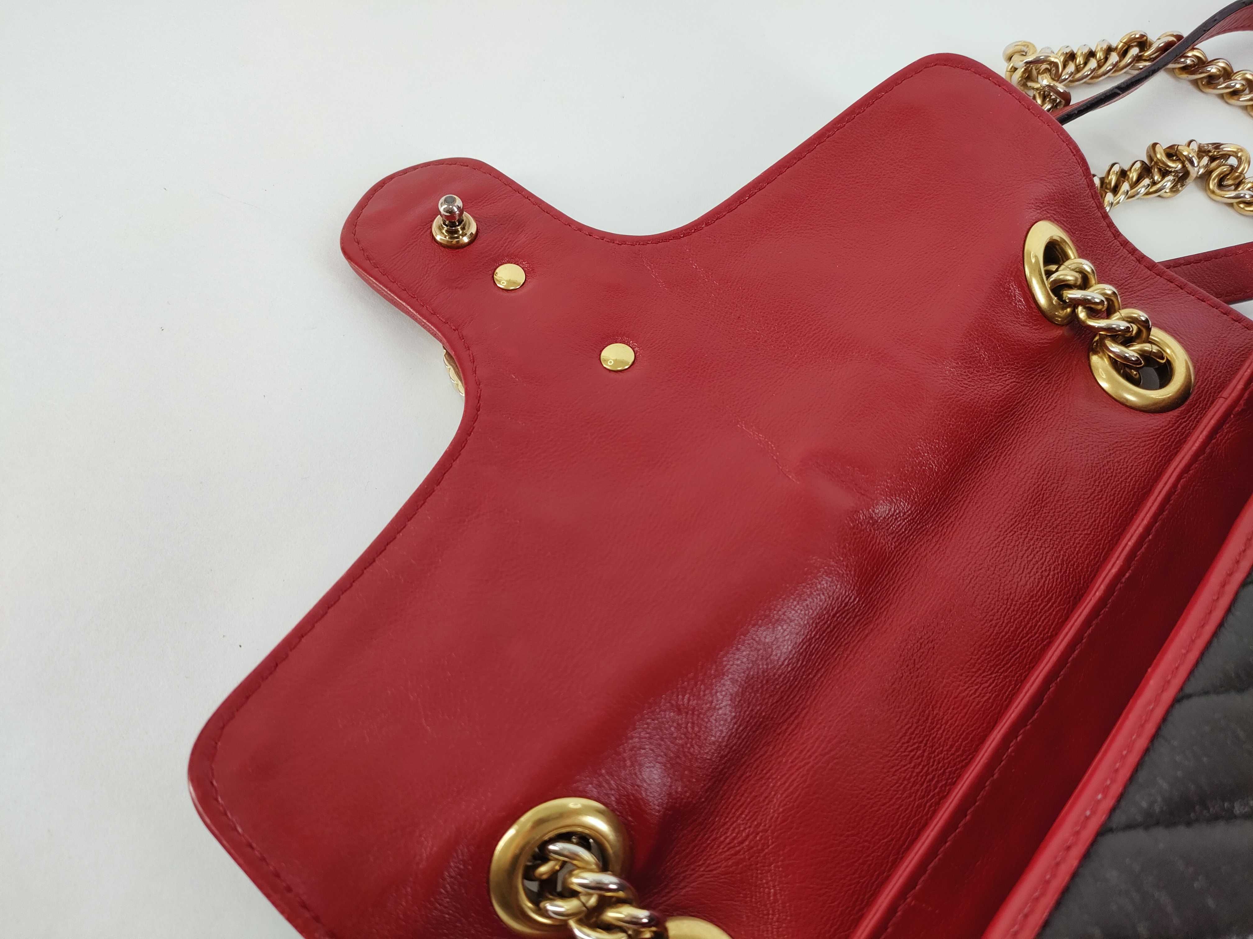 GG Marmont Chain Shoulder Bag, Quilted Leather, Black/Red, 443497 (Shoulder Bag) — view 8