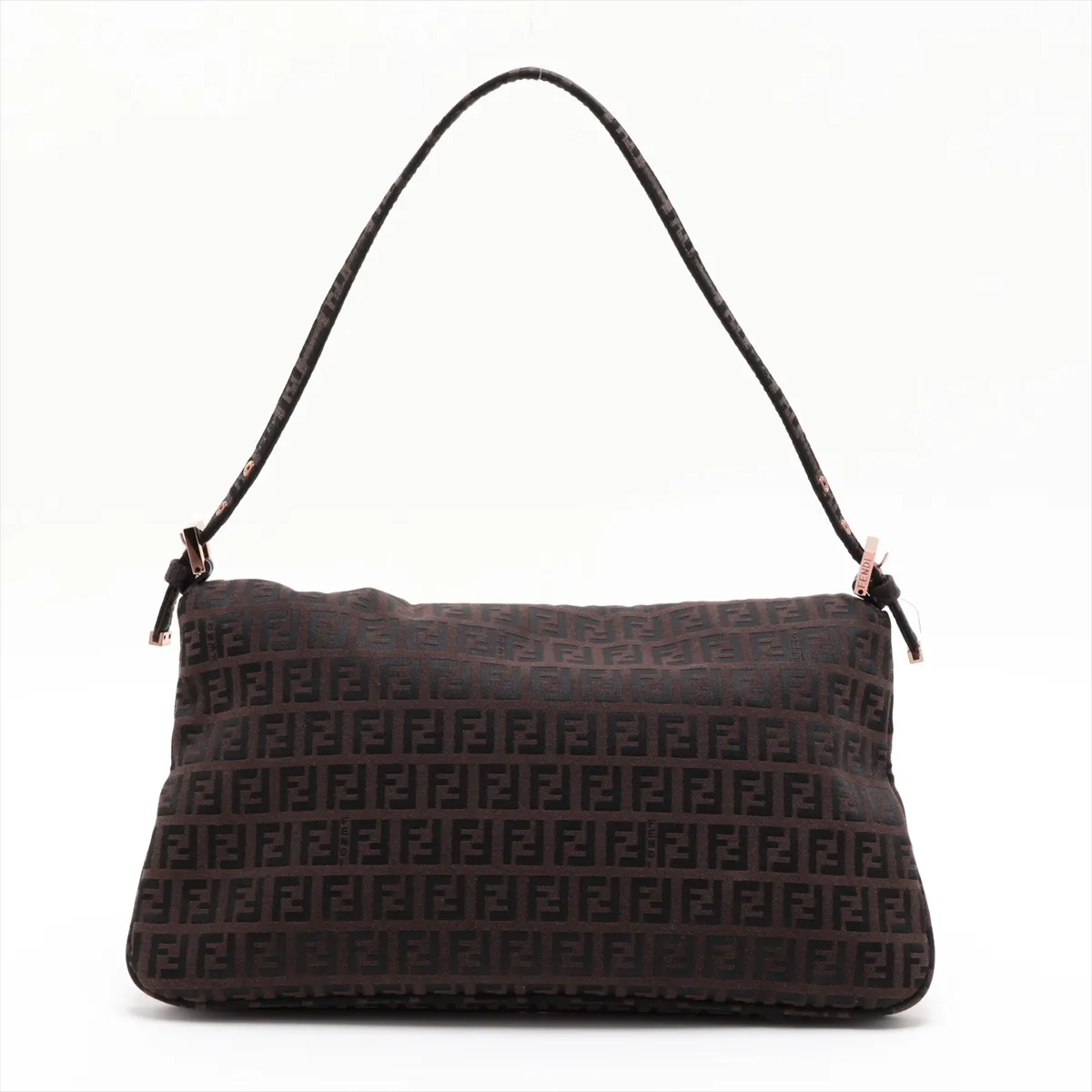Zucchino 8BR002 Canvas x Leather Shoulder Bag Brown x Black — view 2