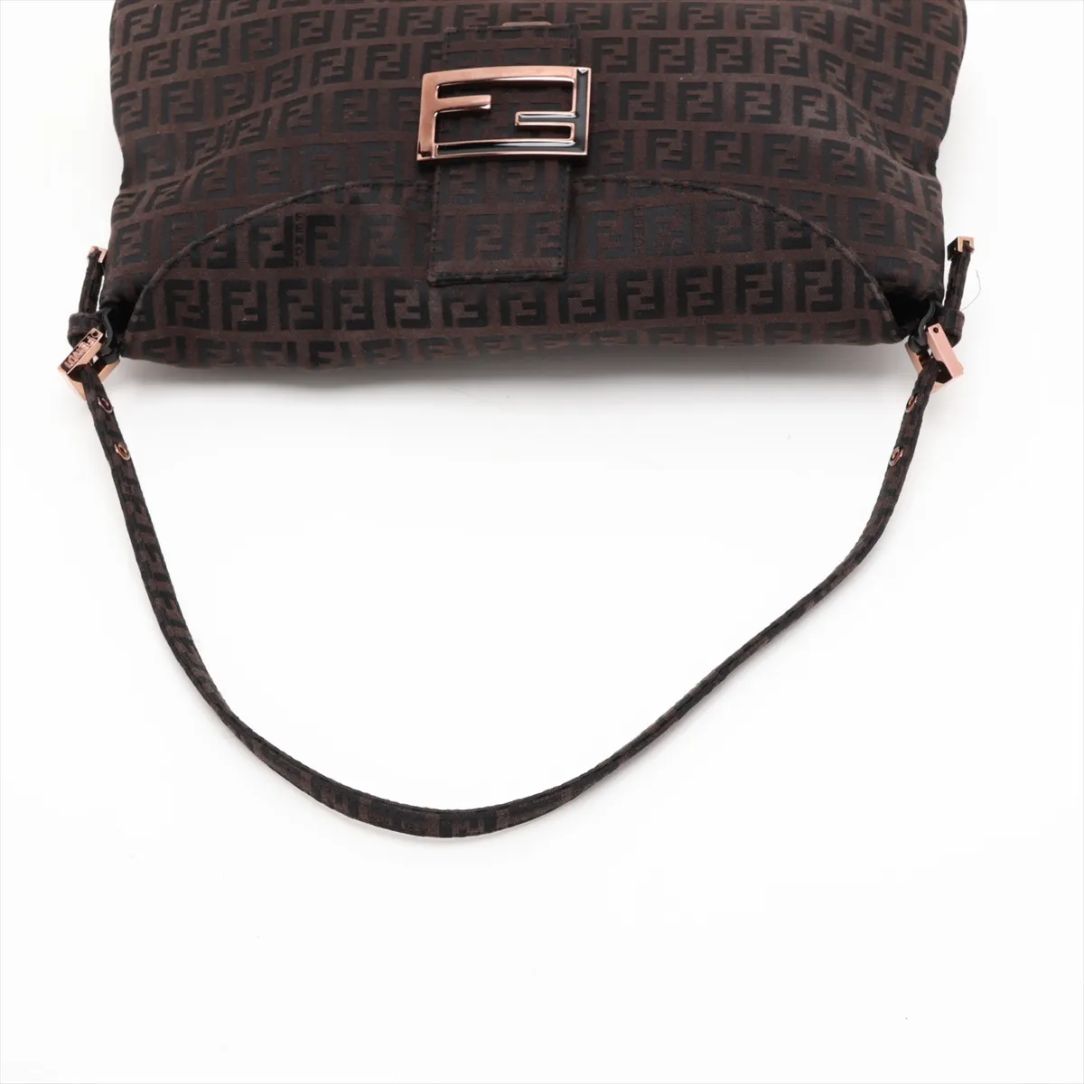 Zucchino 8BR002 Canvas x Leather Shoulder Bag Brown x Black — view 5