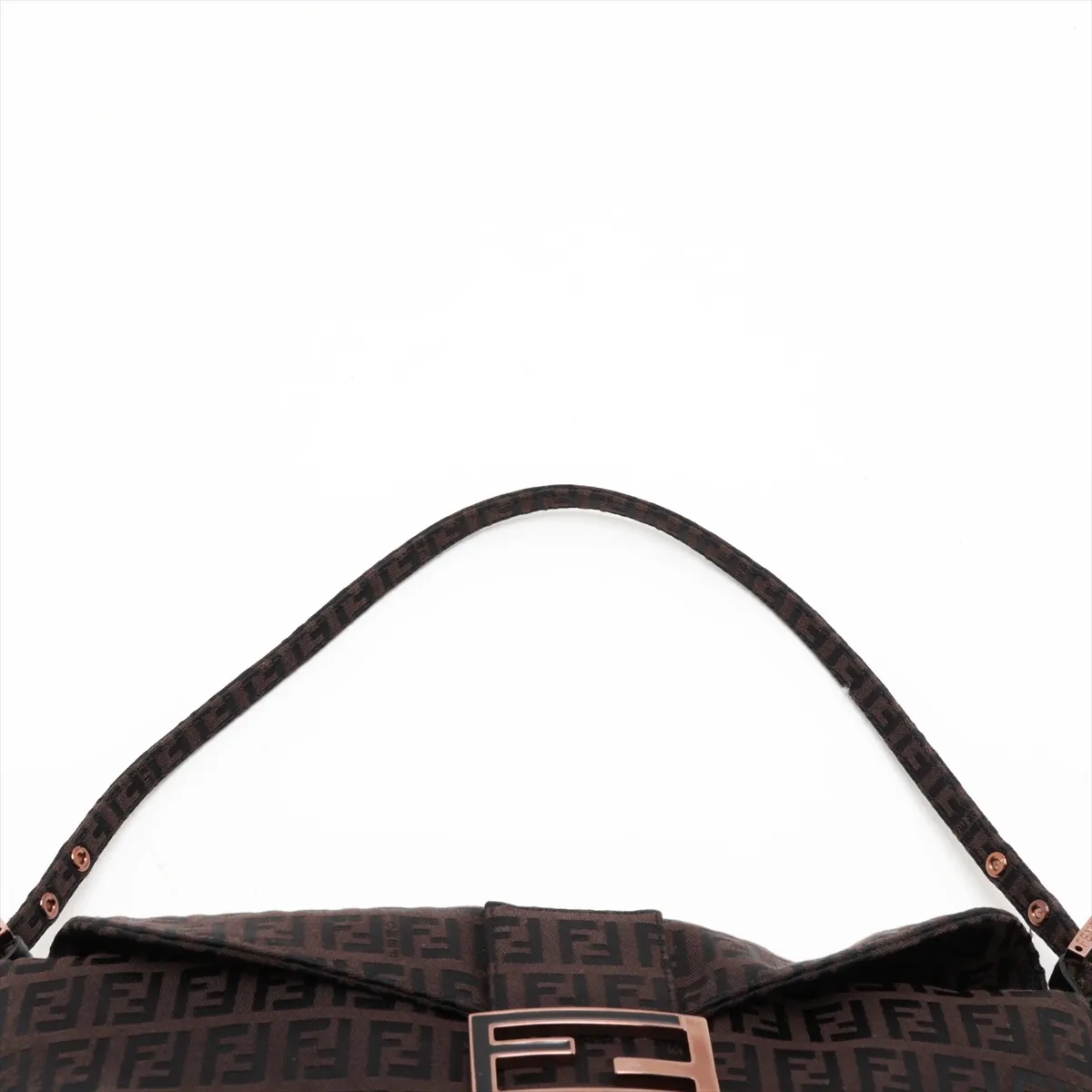 Zucchino 8BR002 Canvas x Leather Shoulder Bag Brown x Black — view 6