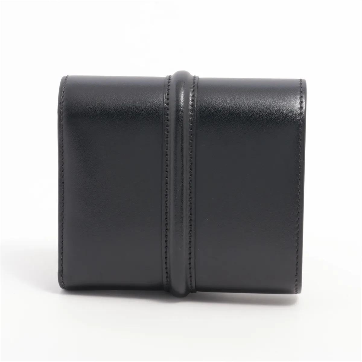 Small Trifold Wallet 16 Leather Compact Wallet Black — view 2