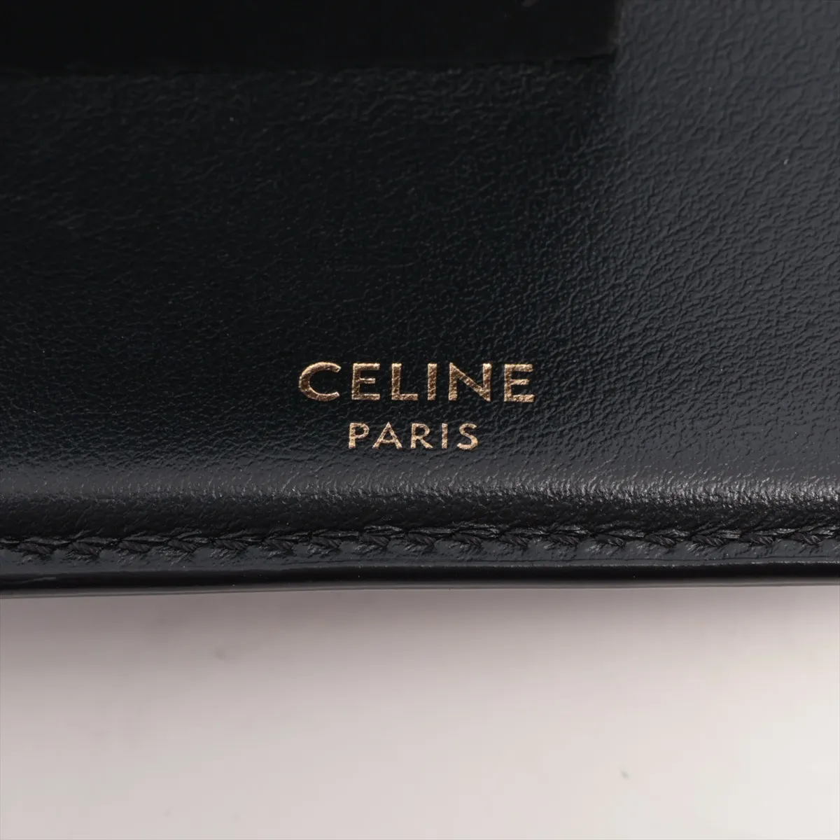 Small Trifold Wallet 16 Leather Compact Wallet Black — view 8