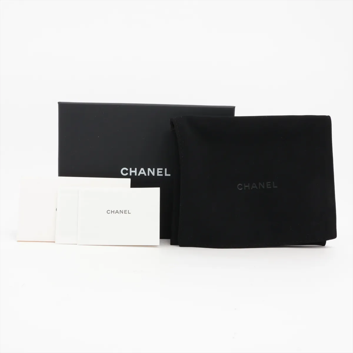 Matelasse Caviar Skin Compact Wallet Black Gold Hardware NEP67E49 — view 9