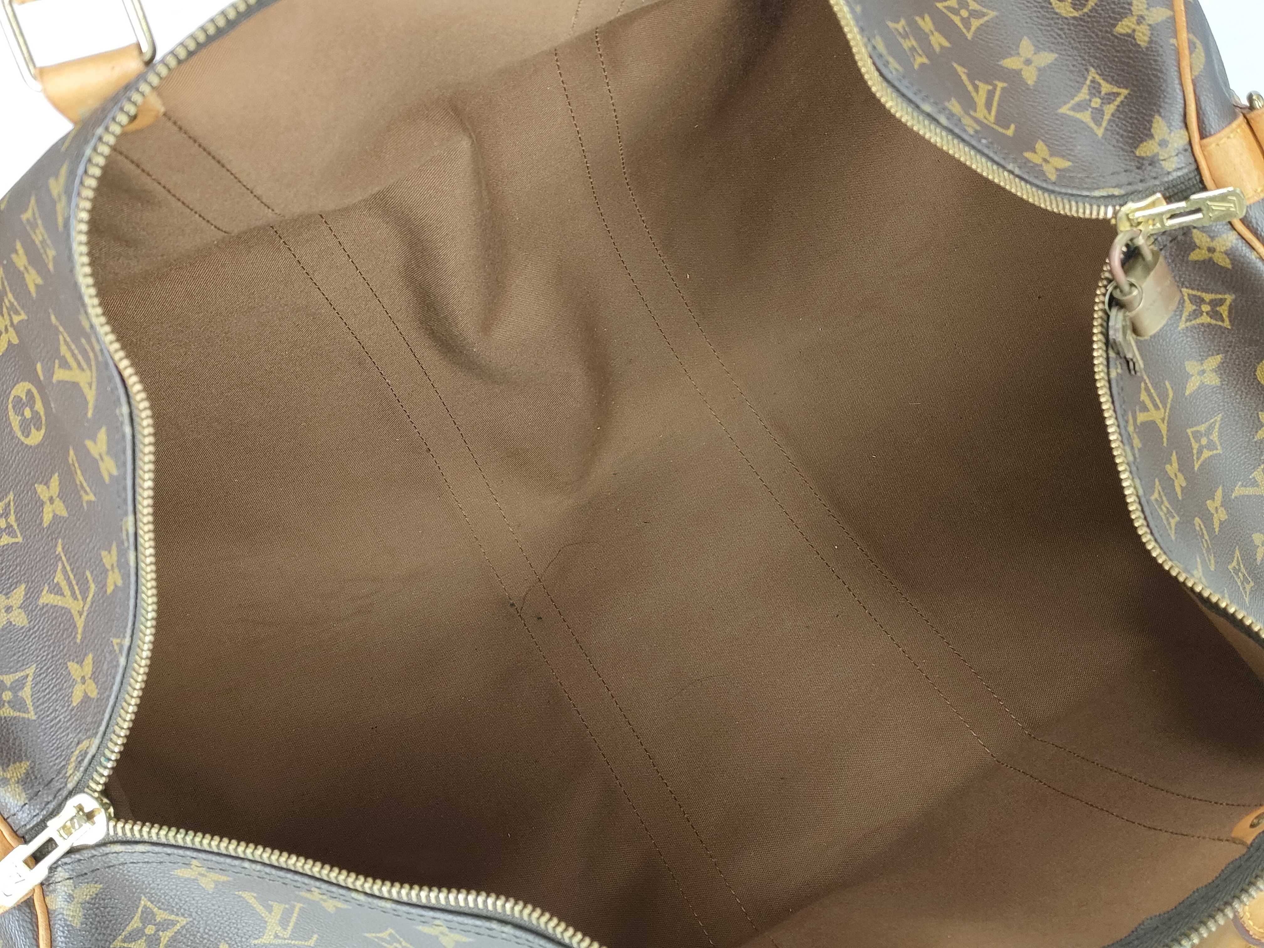 Monogram Louis Vuitton Keepall 60 Bandoulière Boston Bag — view 11