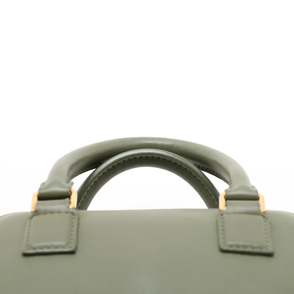 Amazona 16 Square Leather 2-Way Handbag, Khaki — view 6