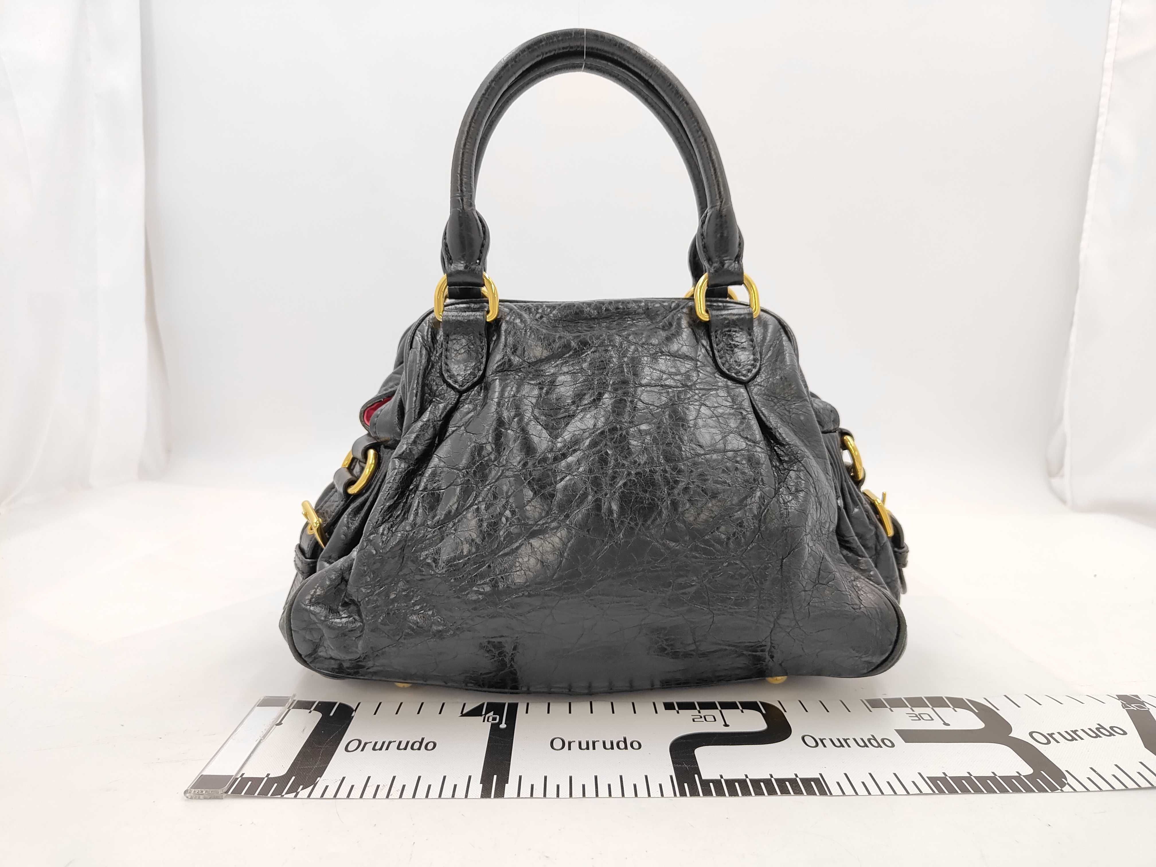 Vitello Luxe Black 2-Way Handbag with Shoulder Strap and Charm — view 2