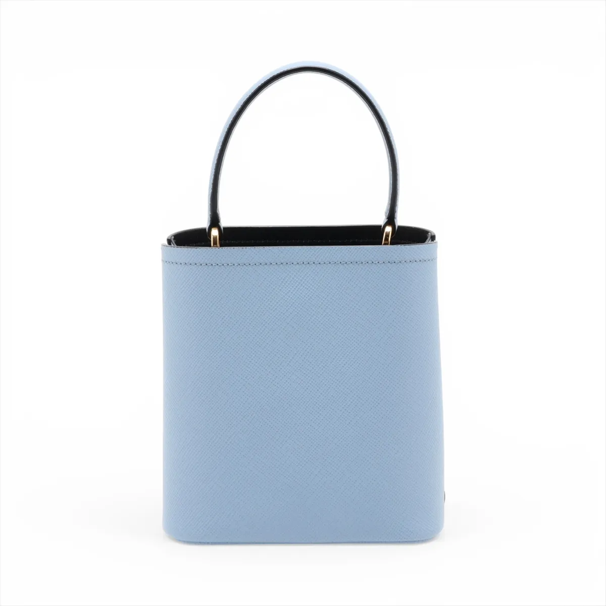 Saffiano Cuir Leather 2-Way Handbag, Blue, 1BA217 — view 2