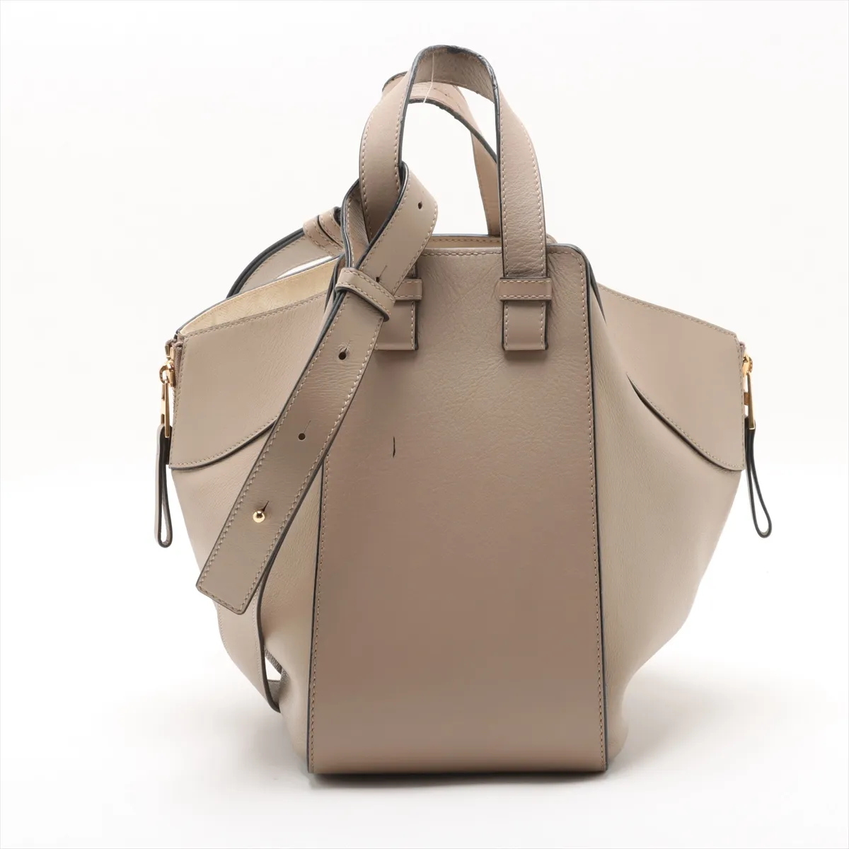 Hammock Small Leather 2-Way Handbag, Beige, C-mark — view 2