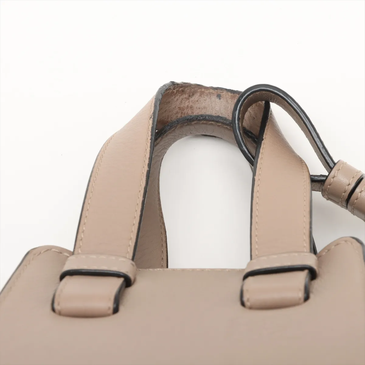 Hammock Small Leather 2-Way Handbag, Beige, C-mark — view 6