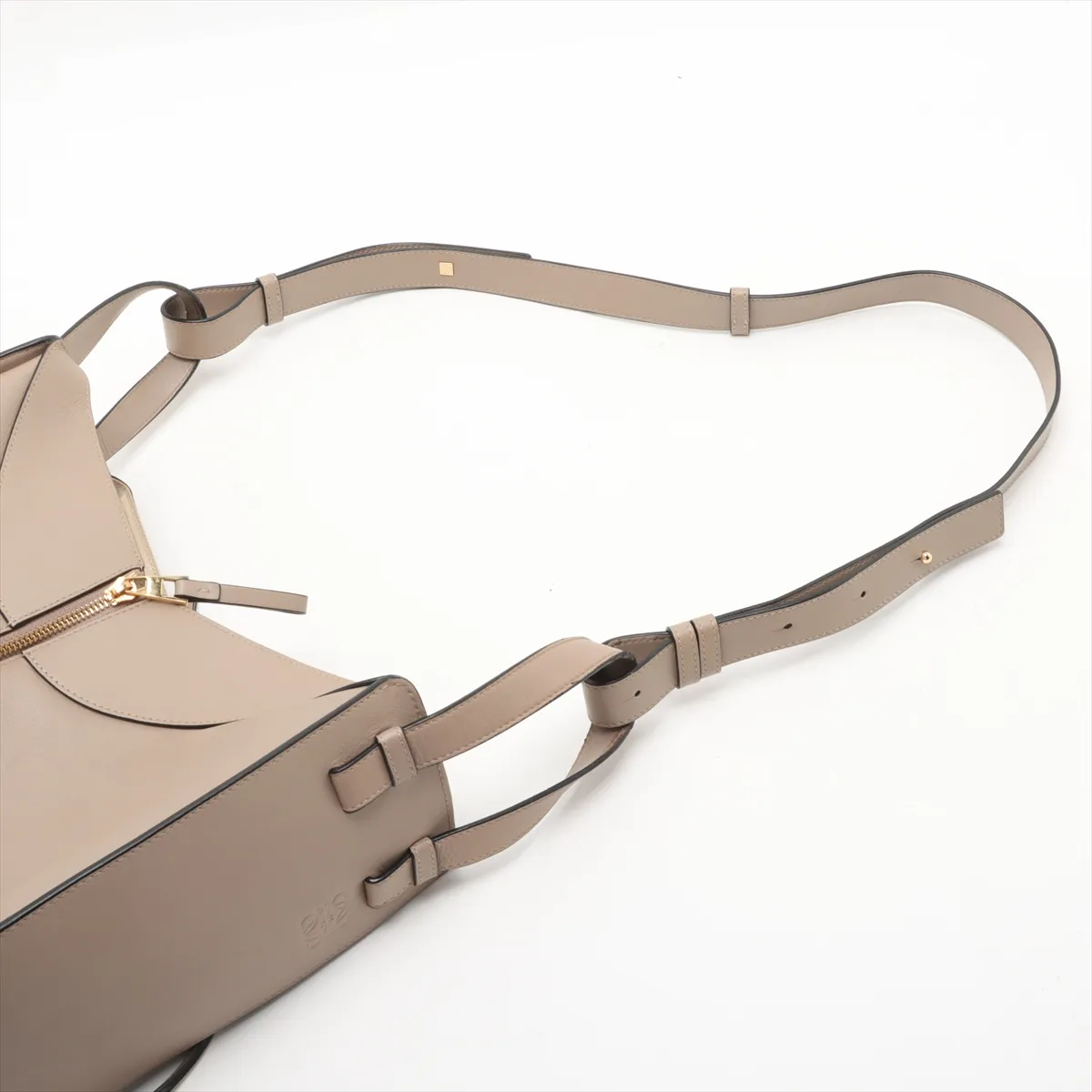 Hammock Small Leather 2-Way Handbag, Beige, C-mark — view 7