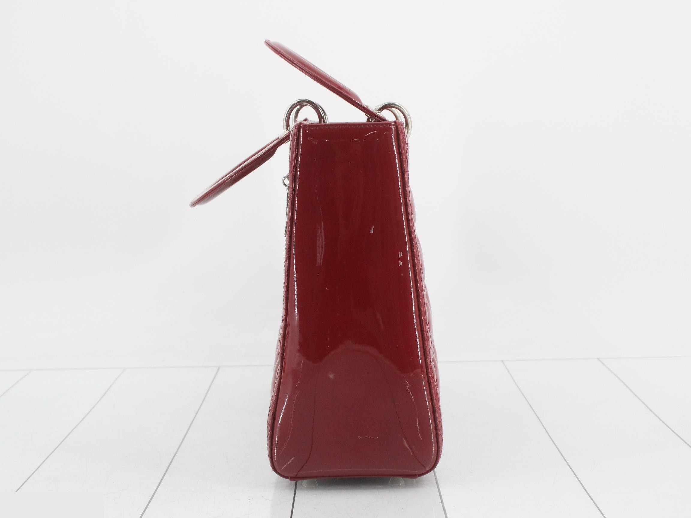 Lady Dior Cannage Enamel 2-Way Handbag — view 3