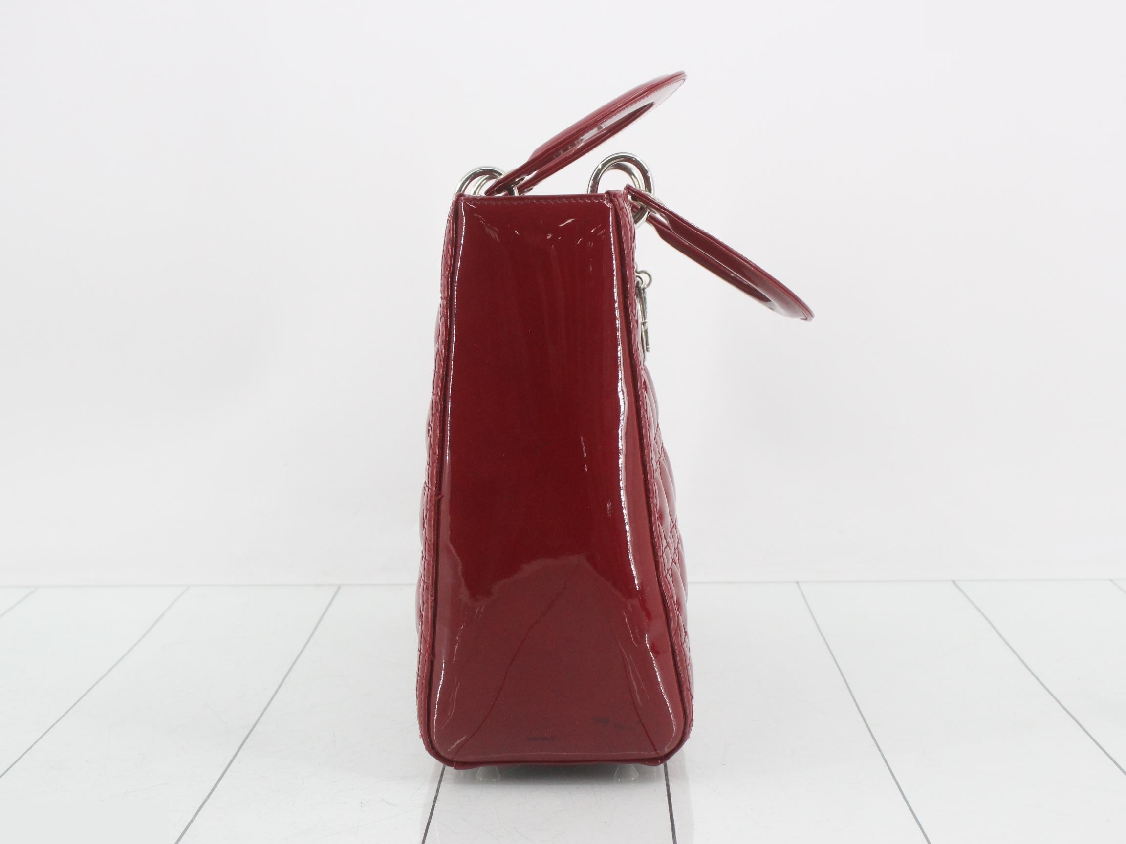 Lady Dior Cannage Enamel 2-Way Handbag — view 4