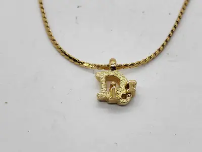 logo necklace, gold color necklace
