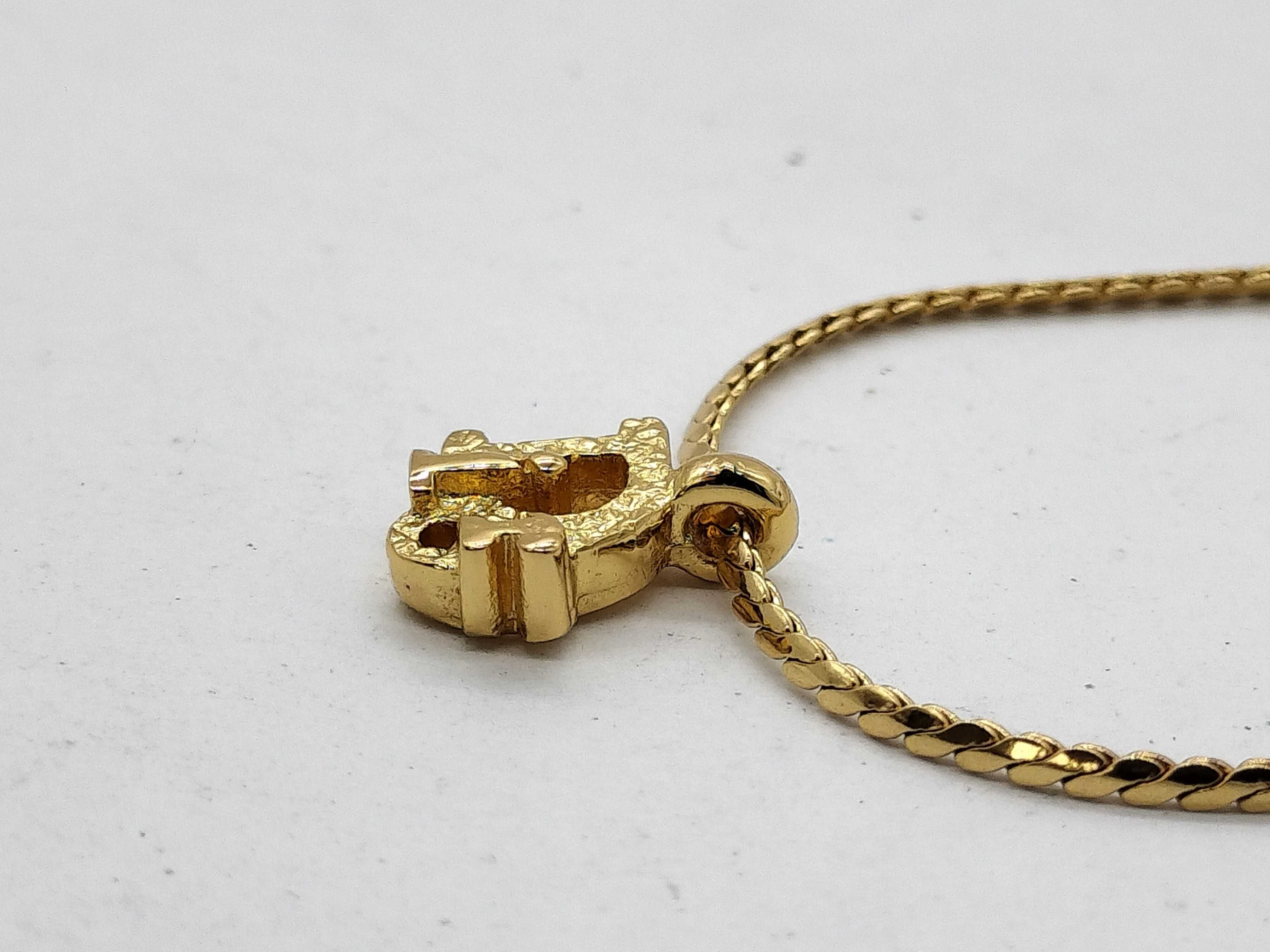 logo necklace, gold color necklace — view 2