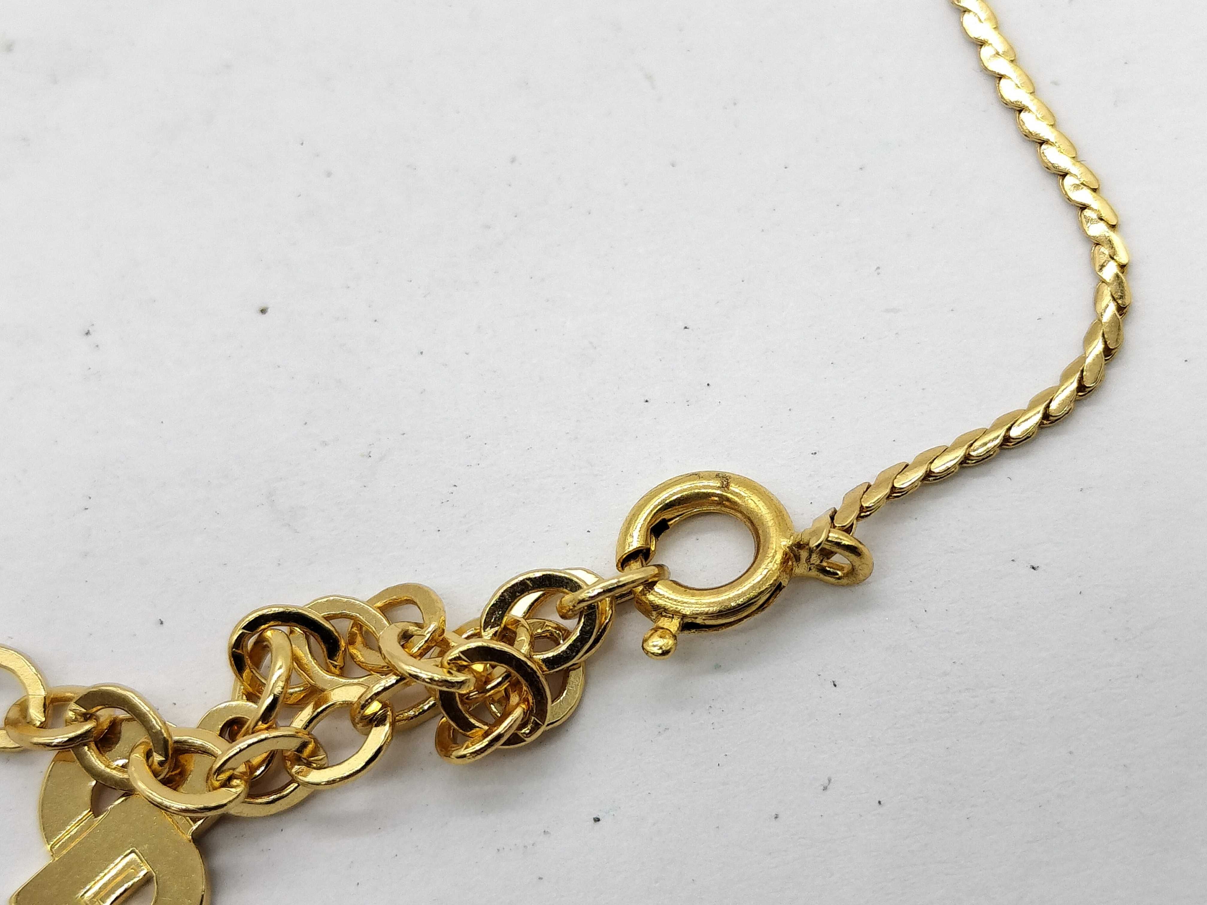 logo necklace, gold color necklace — view 4