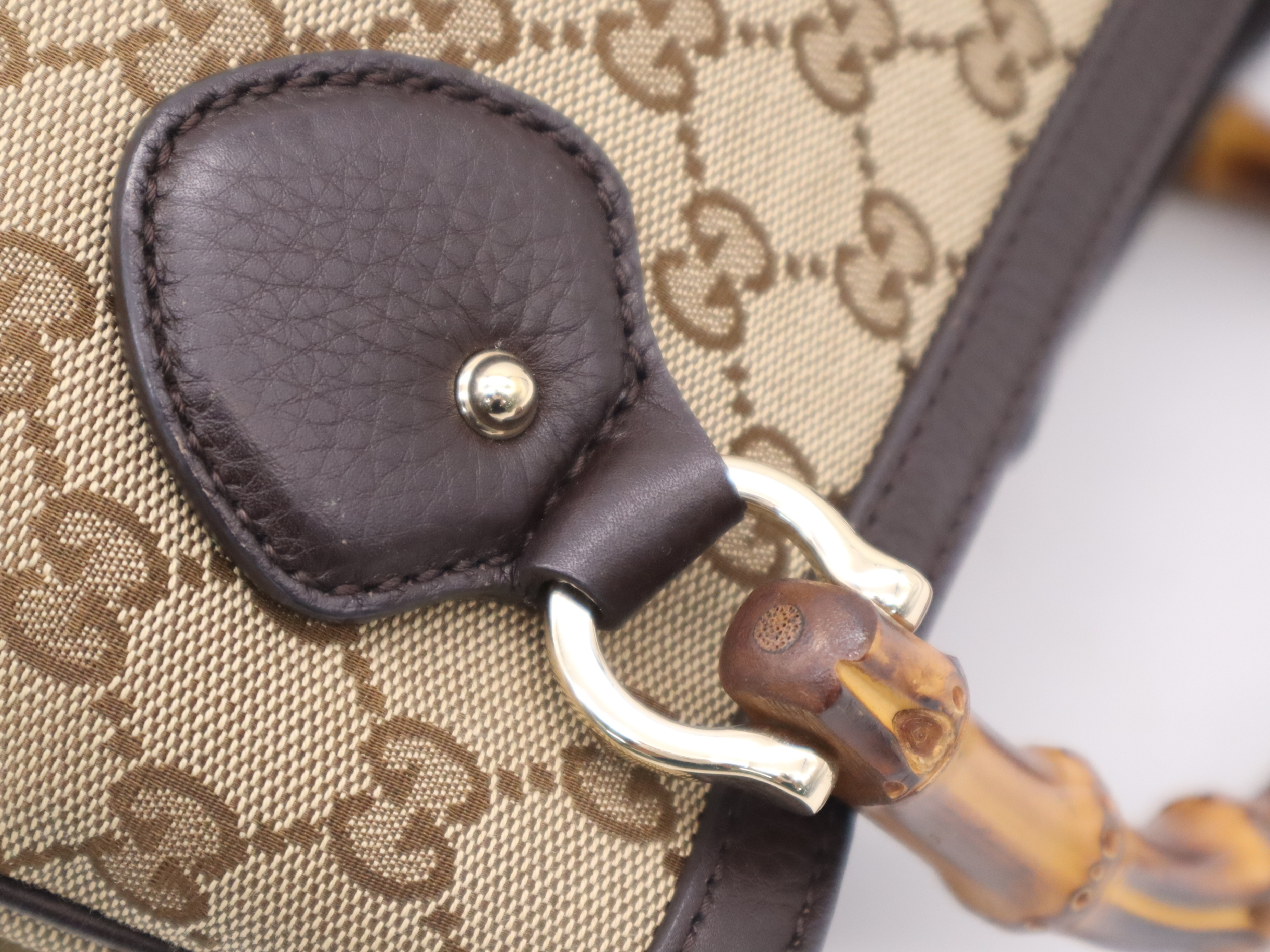 308360GG Canvas Bamboo Beige Handbag — view 7