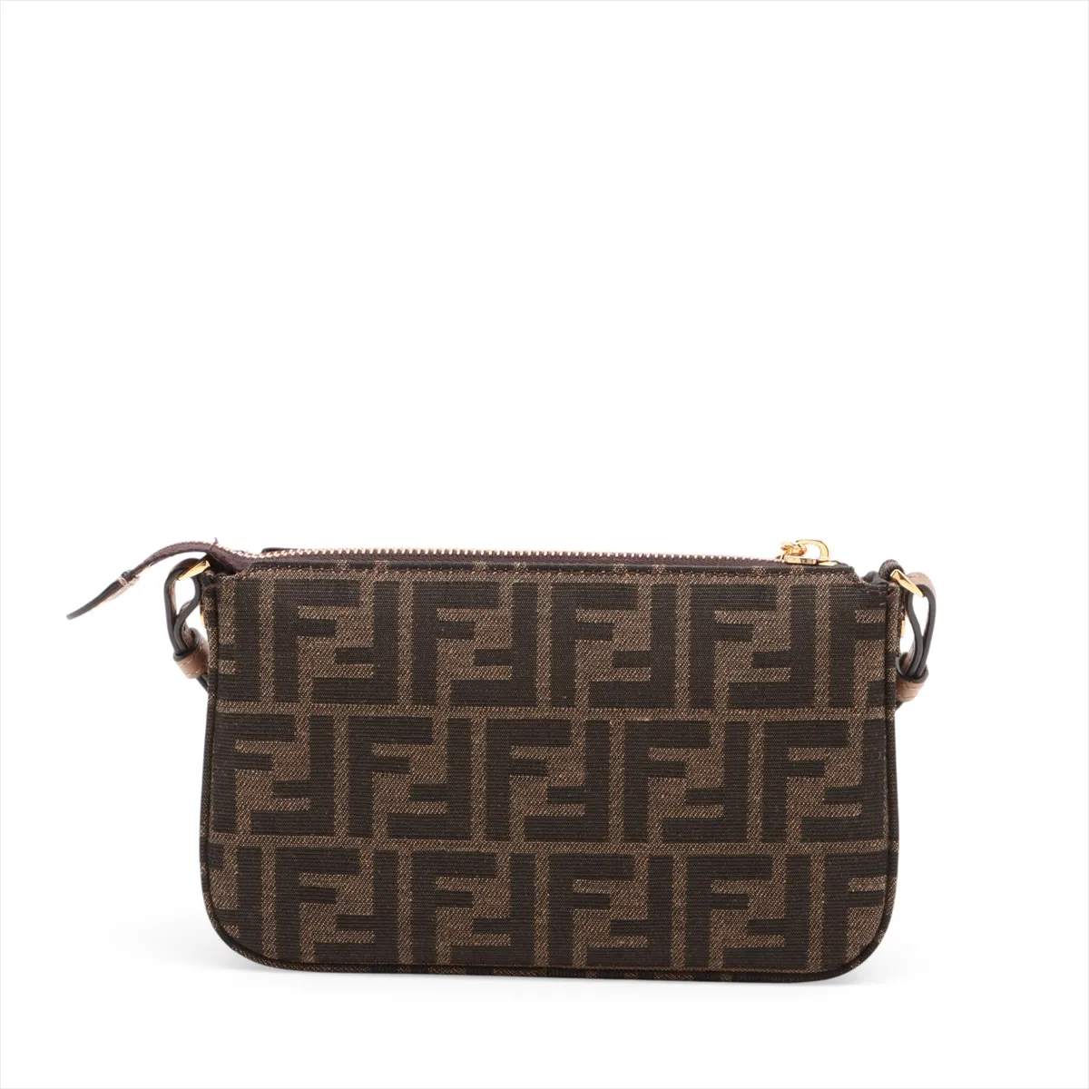 Zucca Canvas x Leather Shoulder Bag, Brown, 8BS073 (Strap not included) — view 2