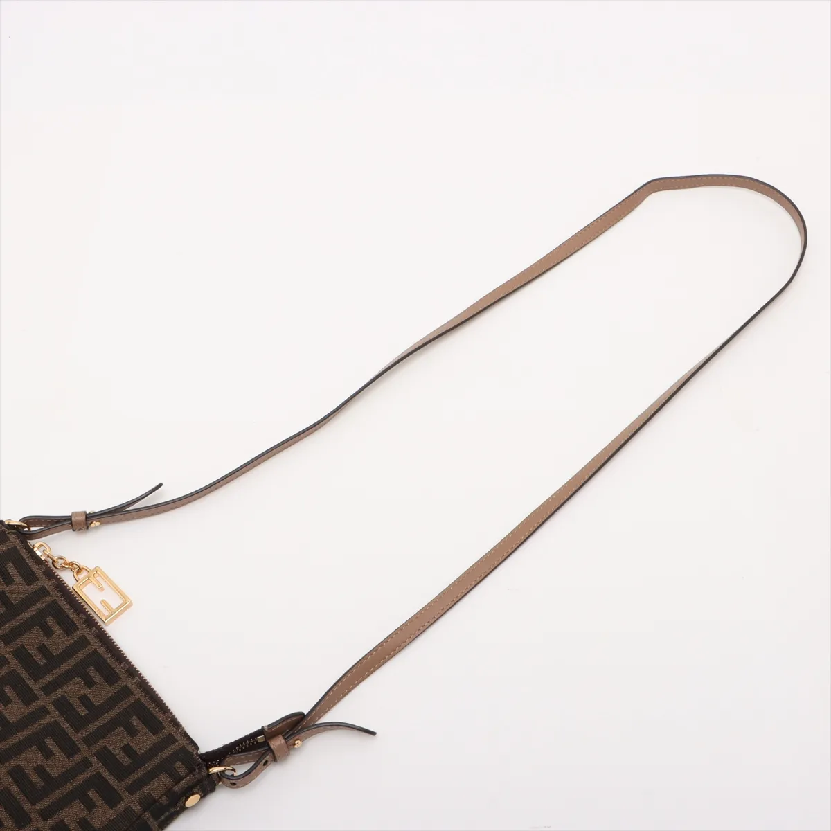 Zucca Canvas x Leather Shoulder Bag, Brown, 8BS073 (Strap not included) — view 5
