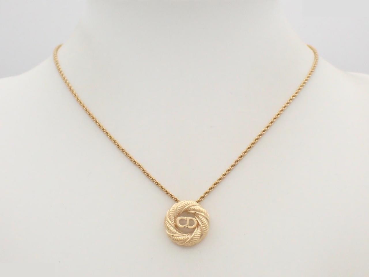 Circle CD Logo Gold Adjustable Clasp Necklace — view 3