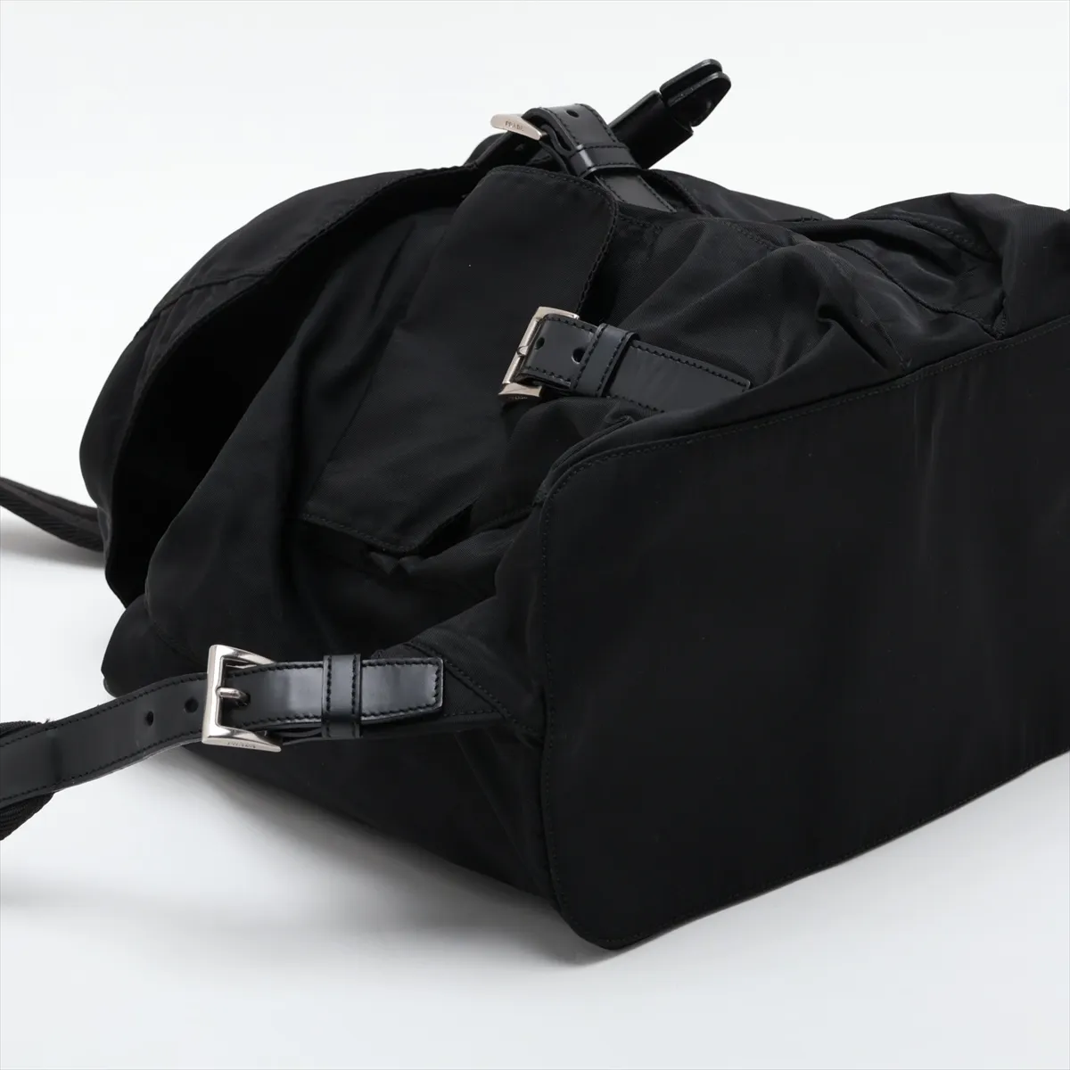 Tessuto Nylon x Leather Backpack/Rucksack, Black — view 4
